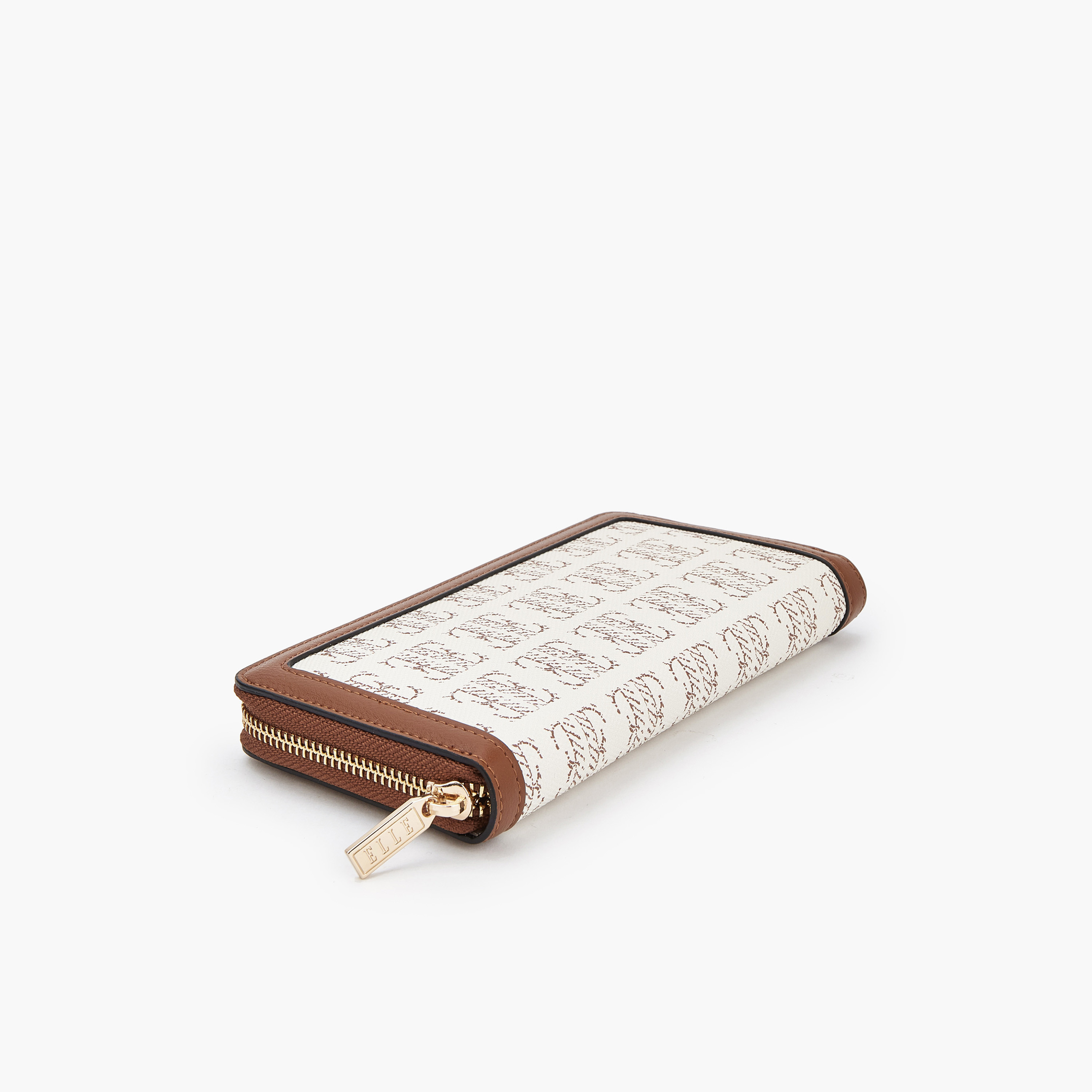 Elle Monogram Print Wallet with Zip Closure-women-bagsandwallets-wallets-image-4