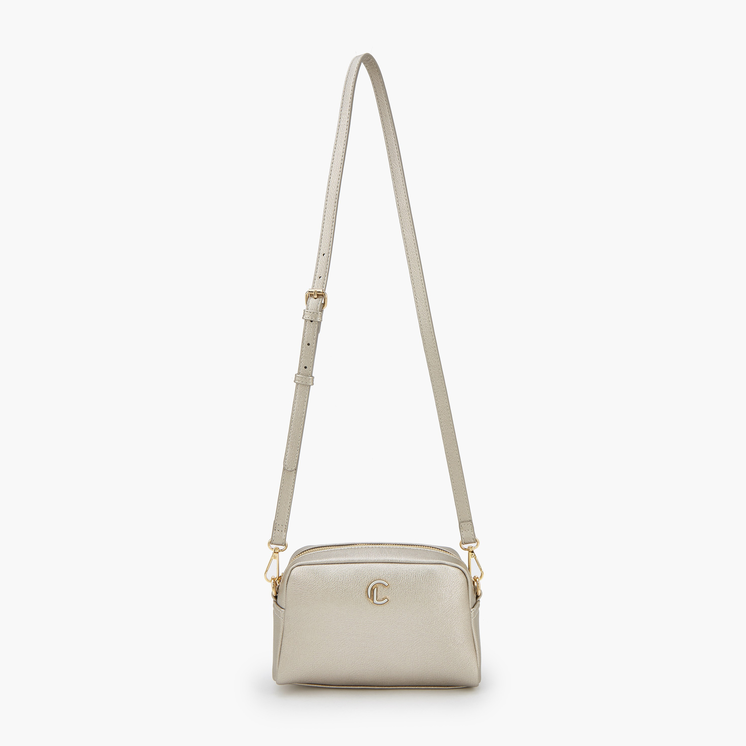 Le Confort Textured Crossbody Bag with Zip Closure-women-bagsandwallets-handbags-image-3
