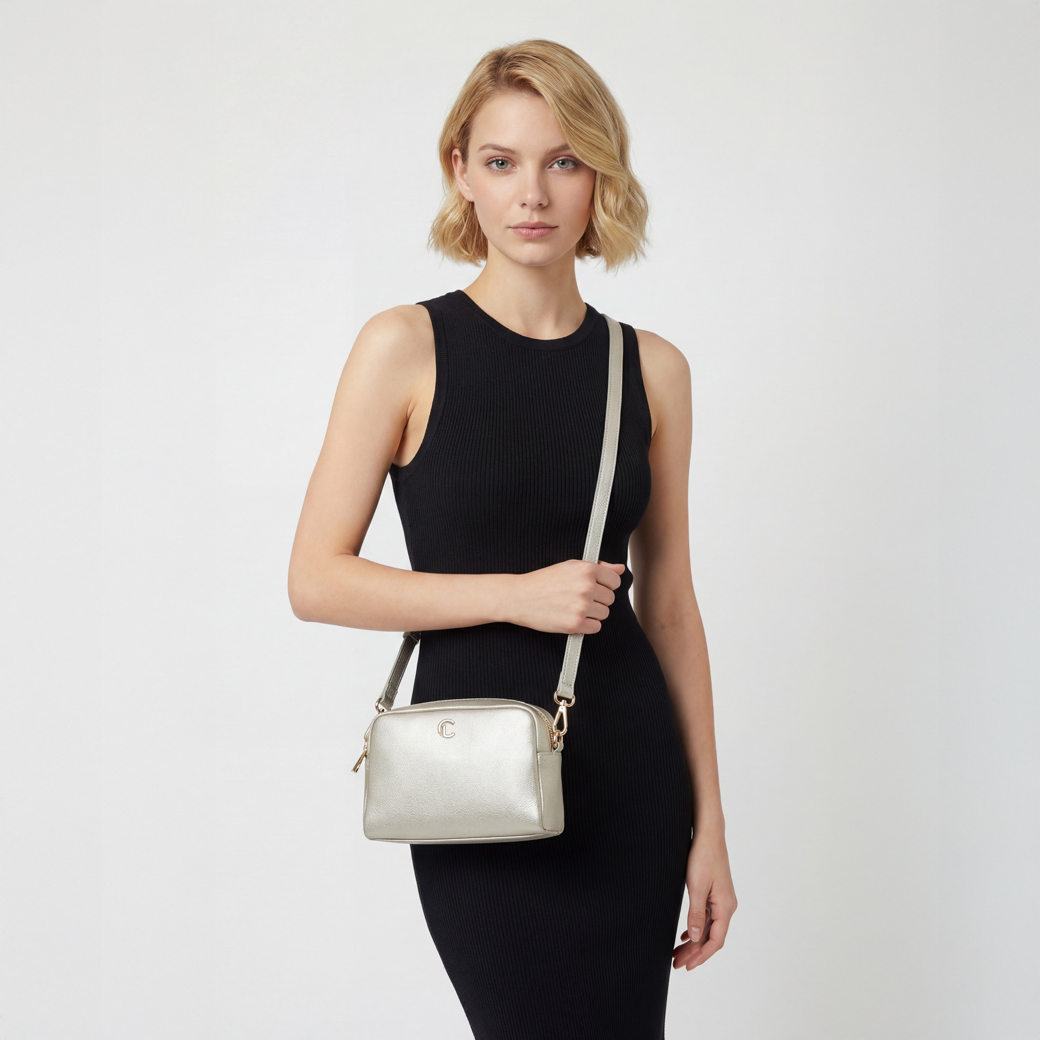 Le Confort Textured Crossbody Bag with Zip Closure-women-bagsandwallets-handbags-image-2