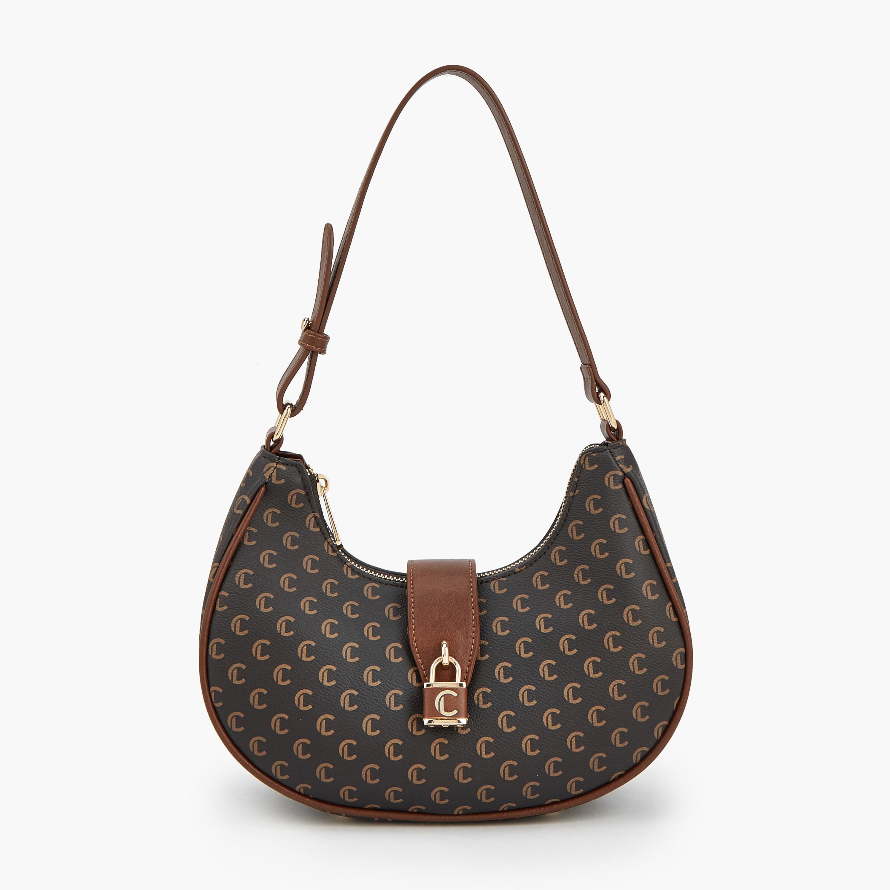 Le Confort Monogram Print Shoulder Bag with Adjustable Strap-women-bagsandwallets-handbags-image-1