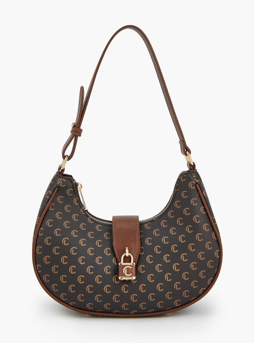 Le Confort Monogram Print Shoulder Bag with Adjustable Strap-women-bagsandwallets-handbags-image-1