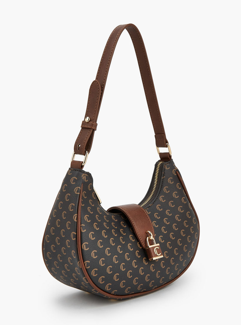 Le Confort Monogram Print Shoulder Bag with Adjustable Strap-women-bagsandwallets-handbags-image-3