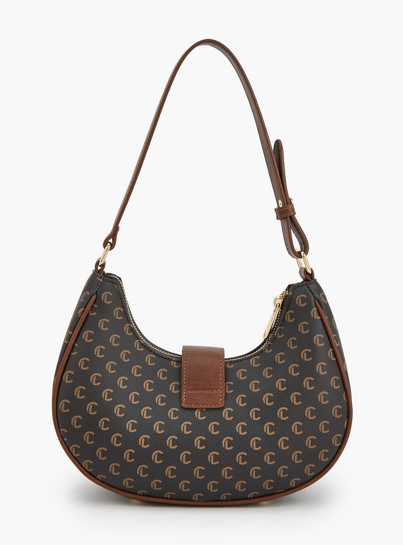 Le Confort Monogram Print Shoulder Bag with Adjustable Strap-women-bagsandwallets-handbags-image-5