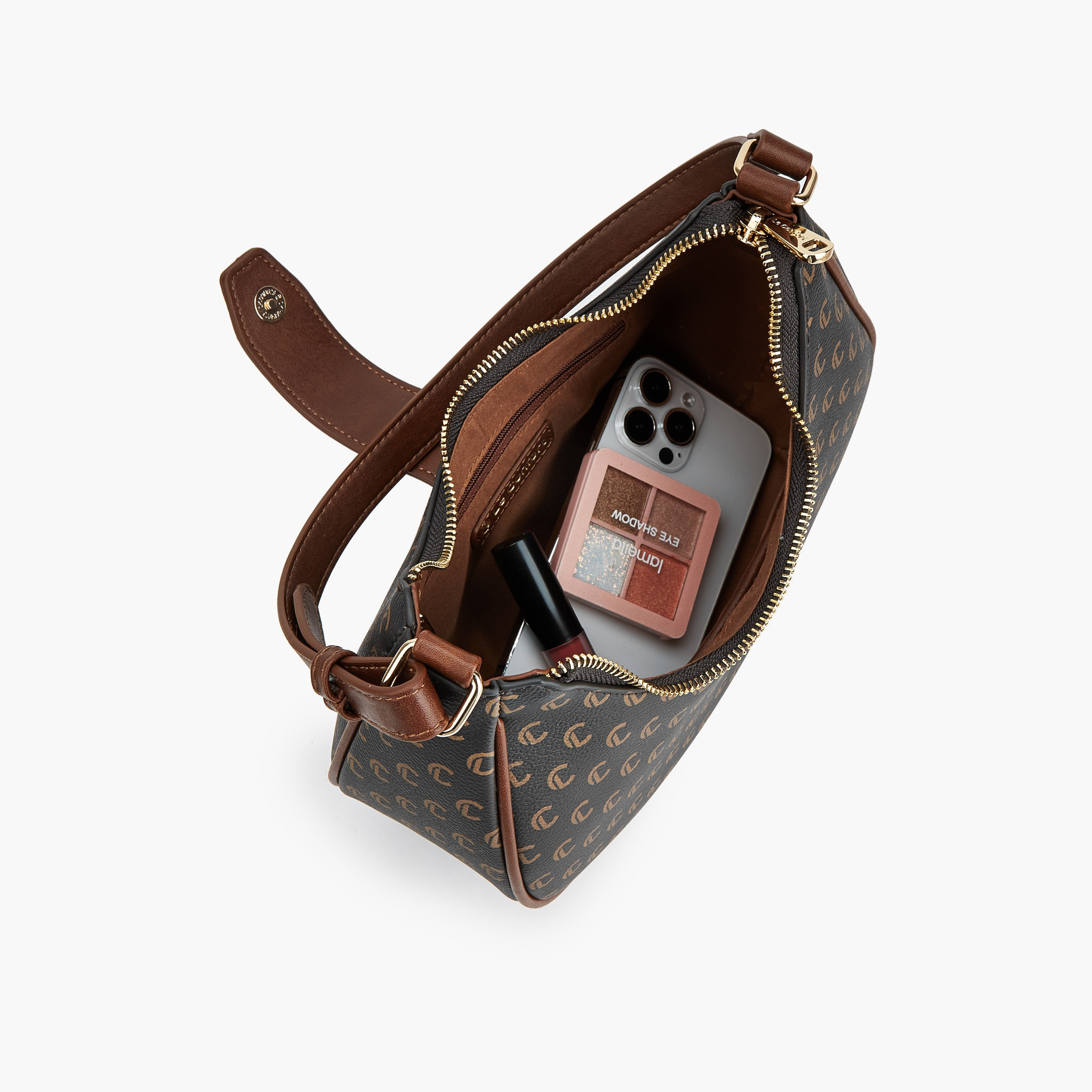 Le Confort Monogram Print Shoulder Bag with Adjustable Strap-women-bagsandwallets-handbags-image-8