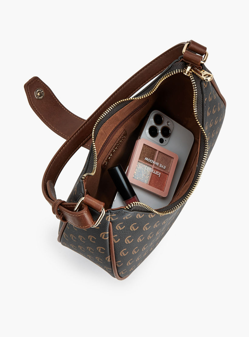 Le Confort Monogram Print Shoulder Bag with Adjustable Strap-women-bagsandwallets-handbags-image-8