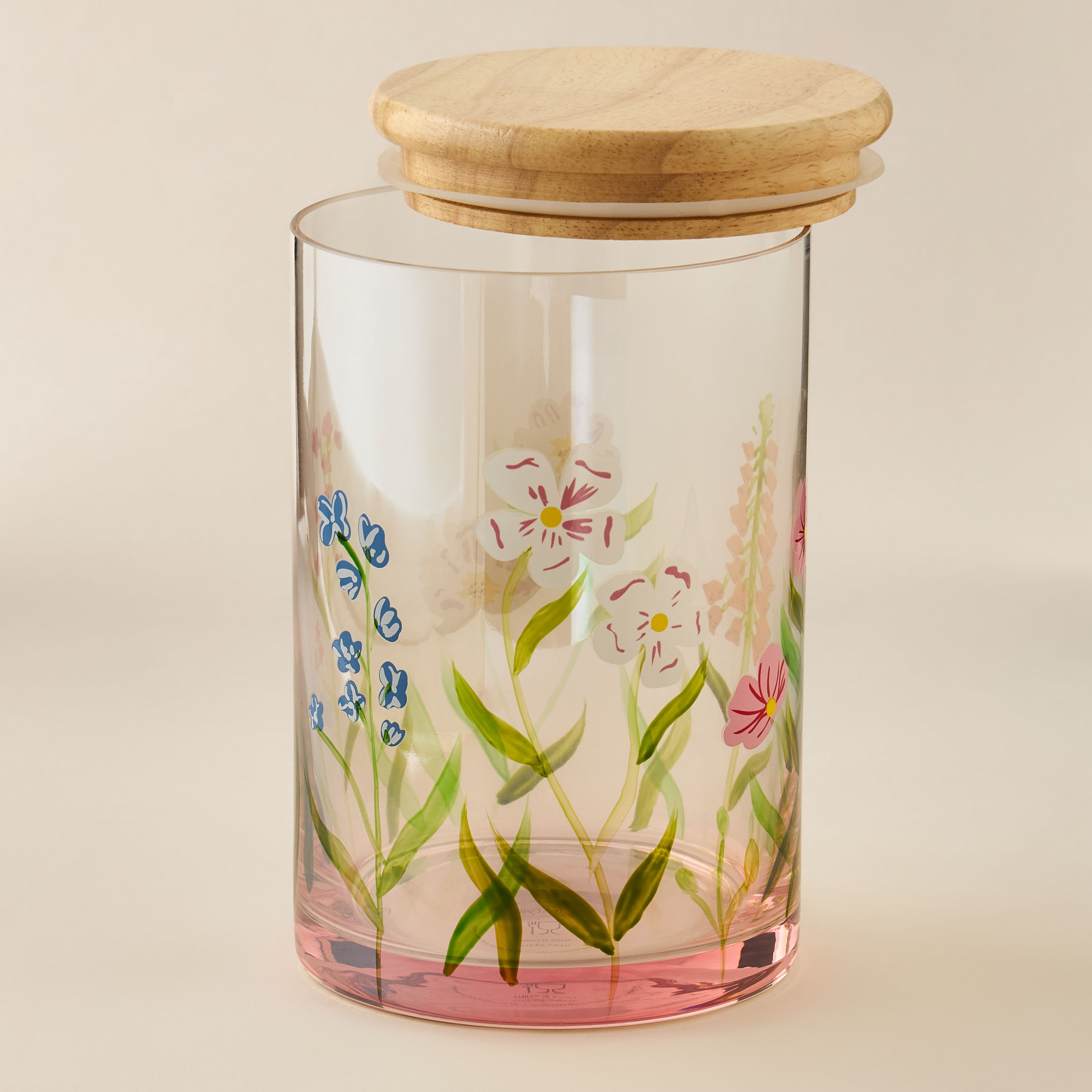 Floral Print Glass Canister - 800 ml-household-kitchen-foodstorage-containers-image-3