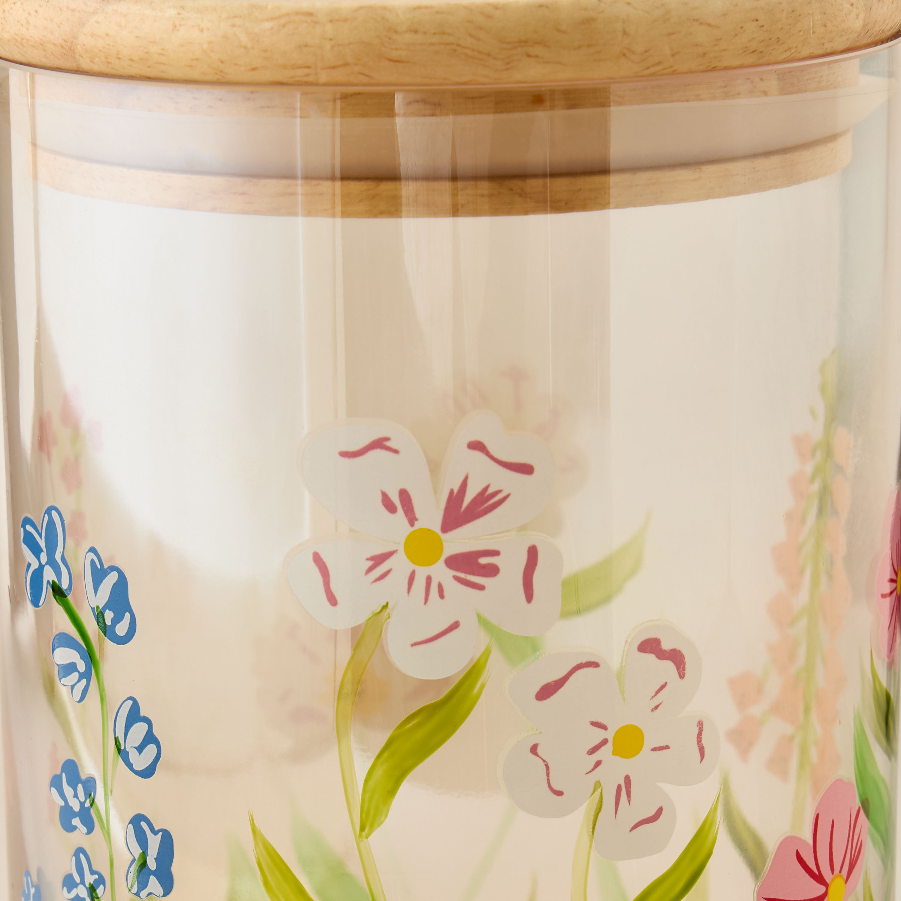 Floral Print Glass Canister - 800 ml-household-kitchen-foodstorage-containers-image-5