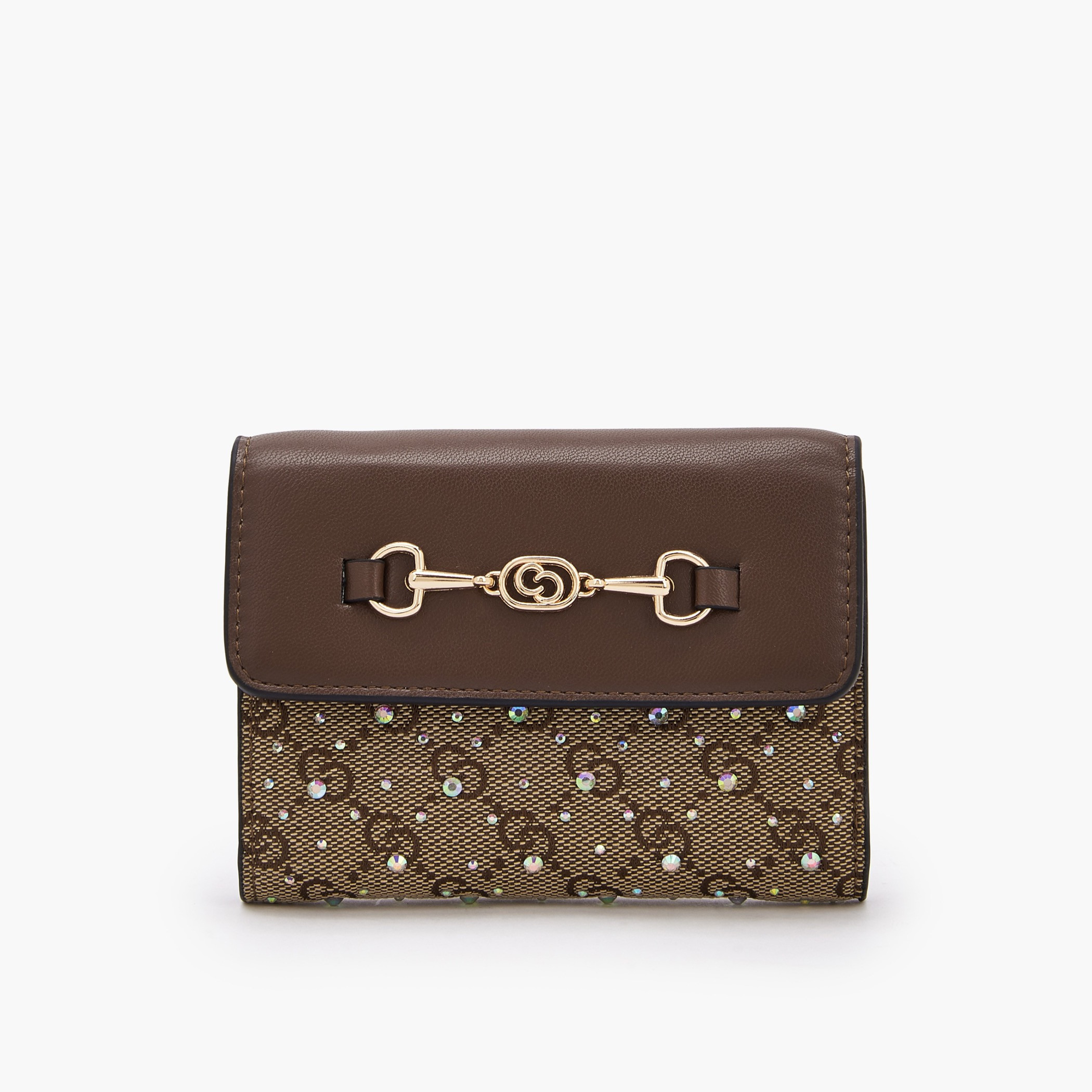 Celeste Embellished Tri-Fold Wallet with Press Button Closure-women-bagsandwallets-wallets-image-1