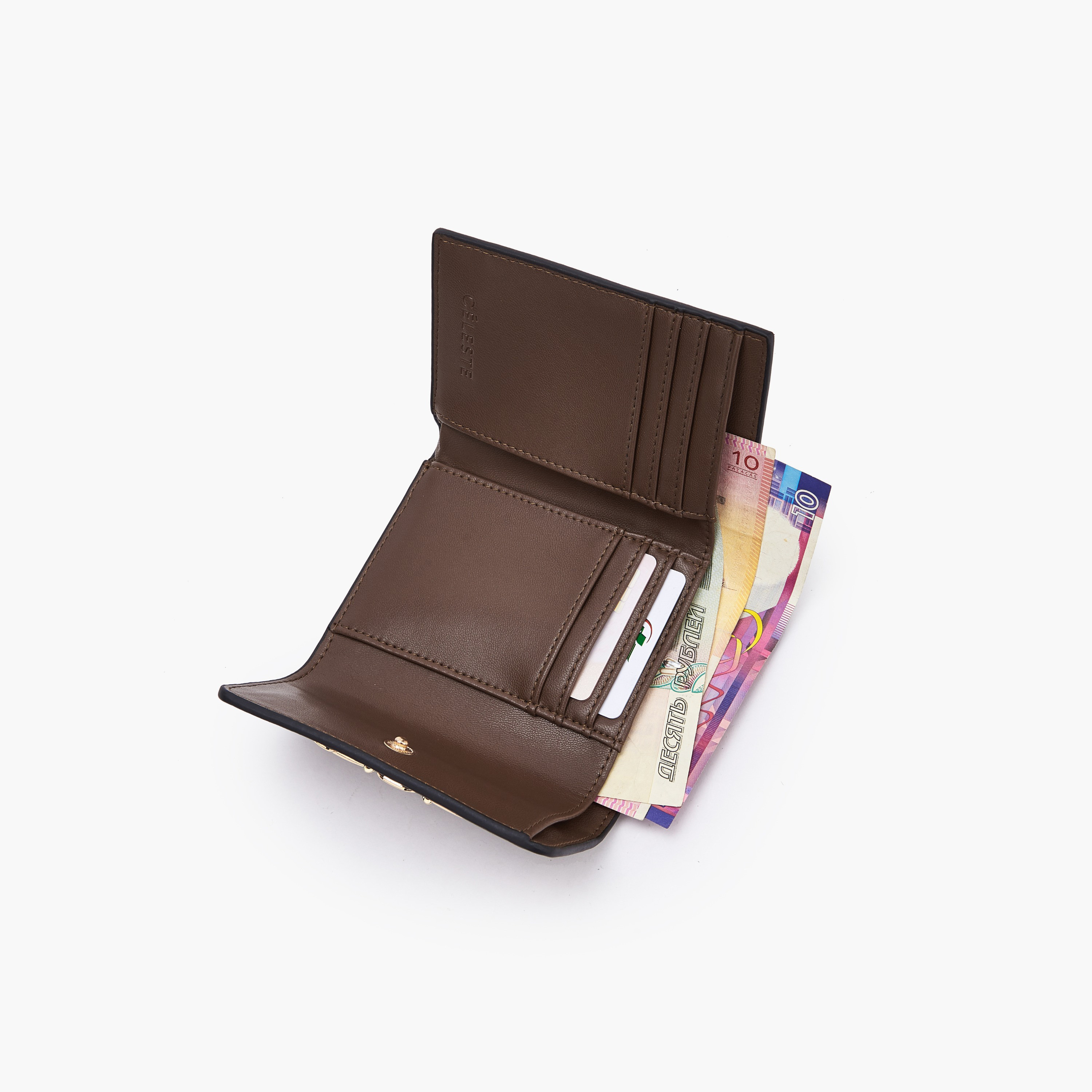 Celeste Embellished Tri-Fold Wallet with Press Button Closure-women-bagsandwallets-wallets-image-7