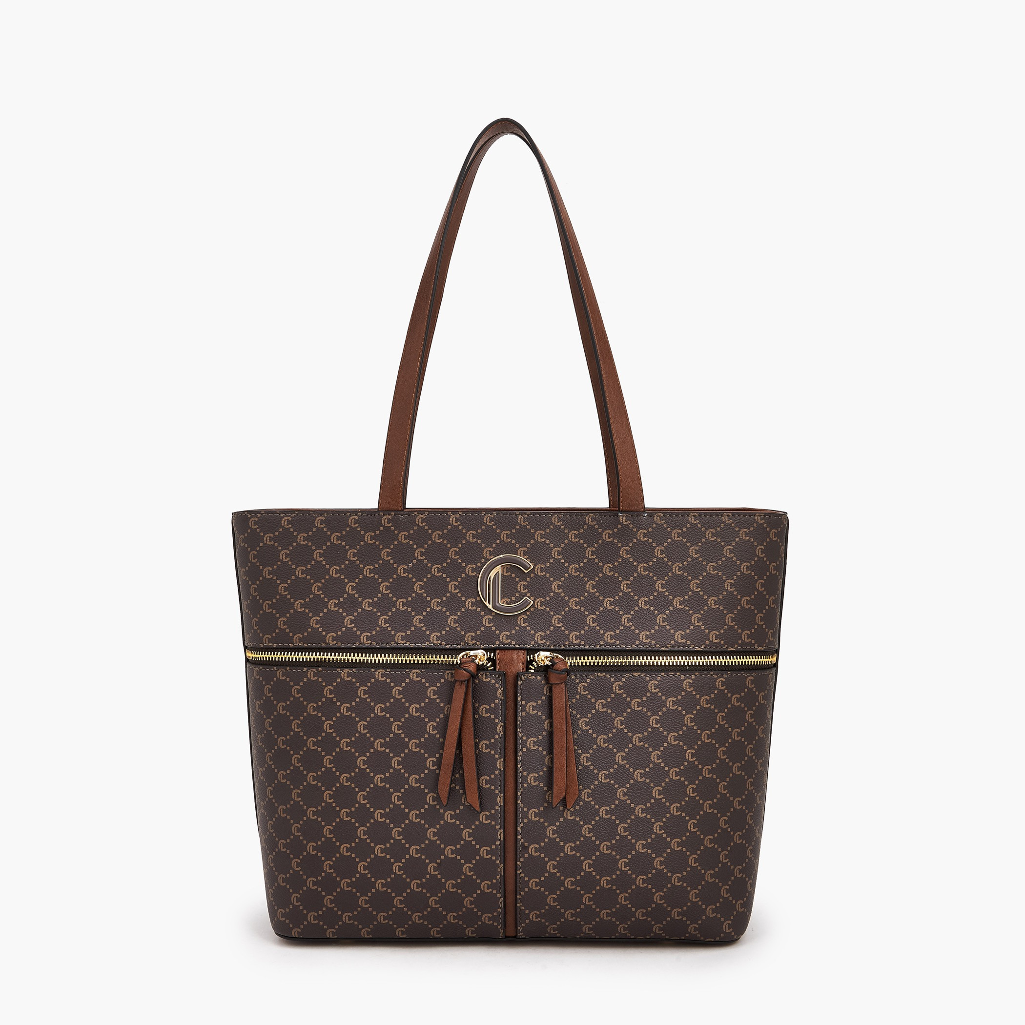Le Confort Monogram Print Tote Bag with Double Handle-women-bagsandwallets-handbags-image-1