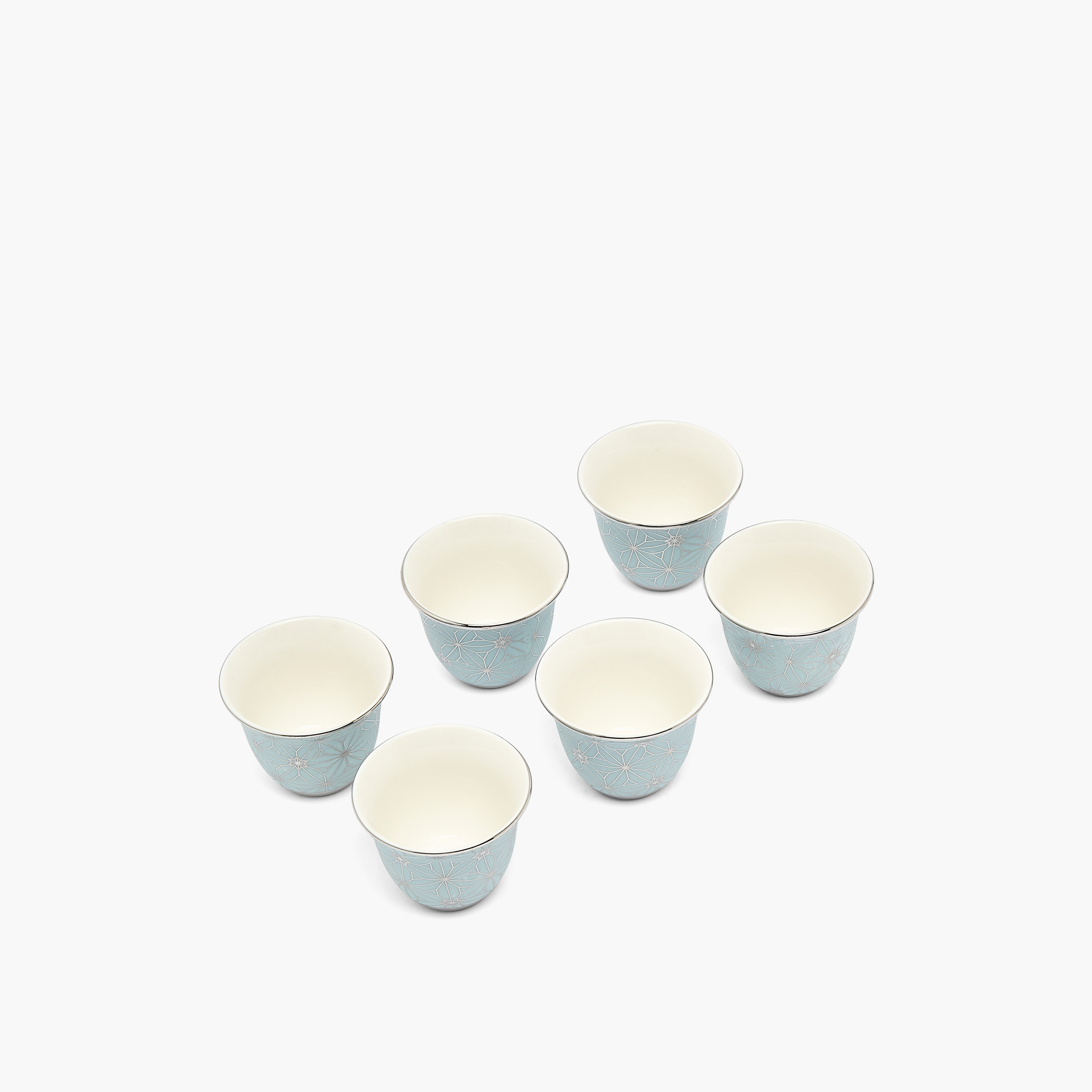 Geometric Print 6-Piece Bone China Kahwa Cup Set-household-dining-teaandcoffee-teaandcoffeesets-image-2