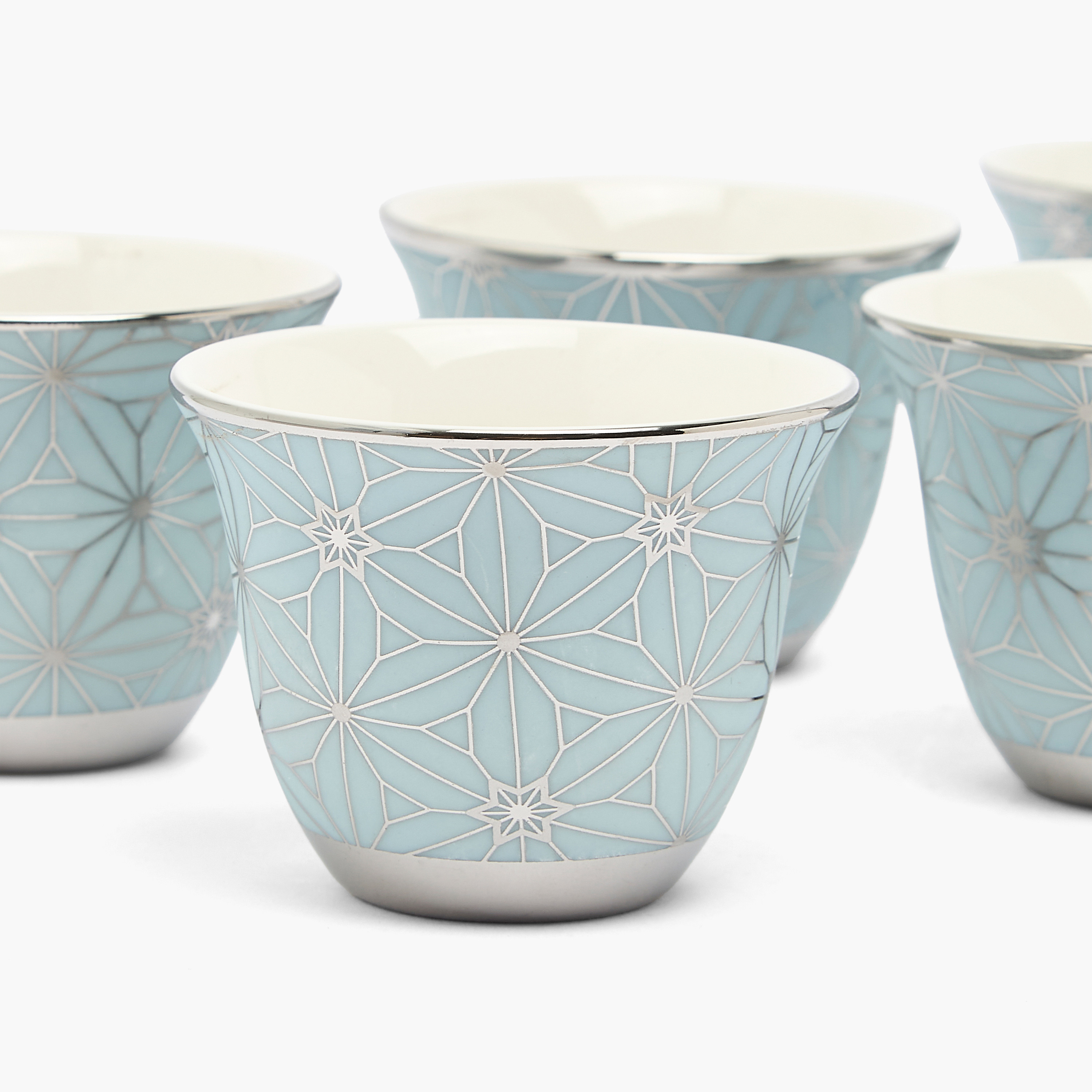 Geometric Print 6-Piece Bone China Kahwa Cup Set-household-dining-teaandcoffee-teaandcoffeesets-image-3