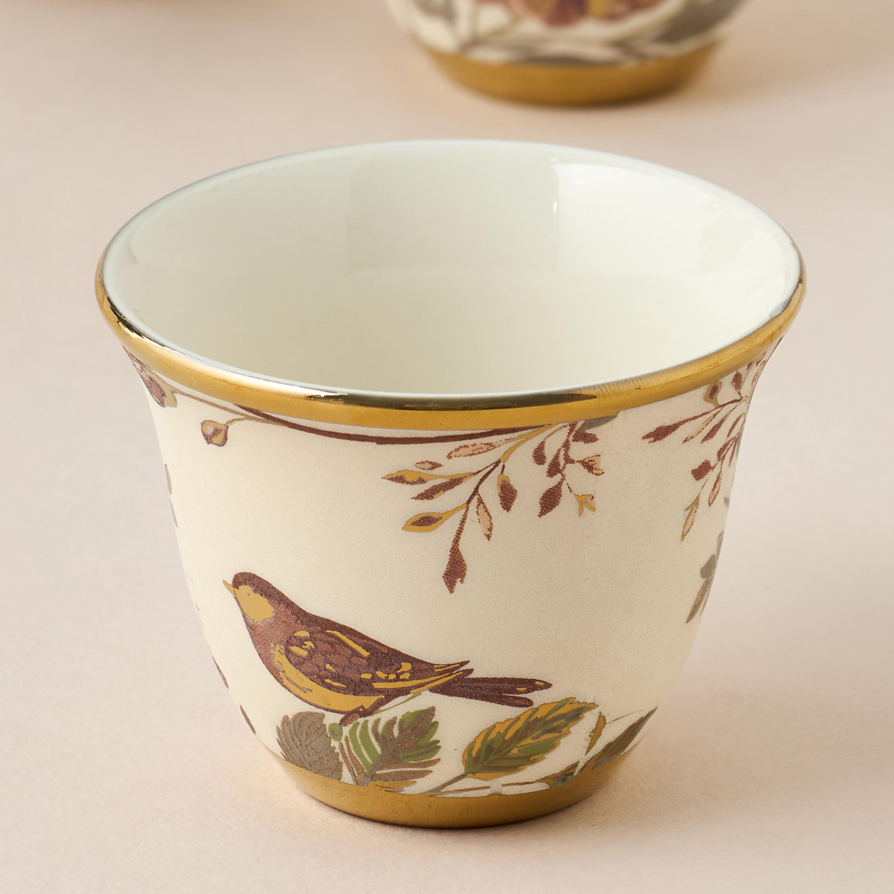 Alina Floral Print 6-Piece Bone China Kahwa Cup Set - 80 ml-household-dining-teaandcoffee-teaandcoffeesets-image-5