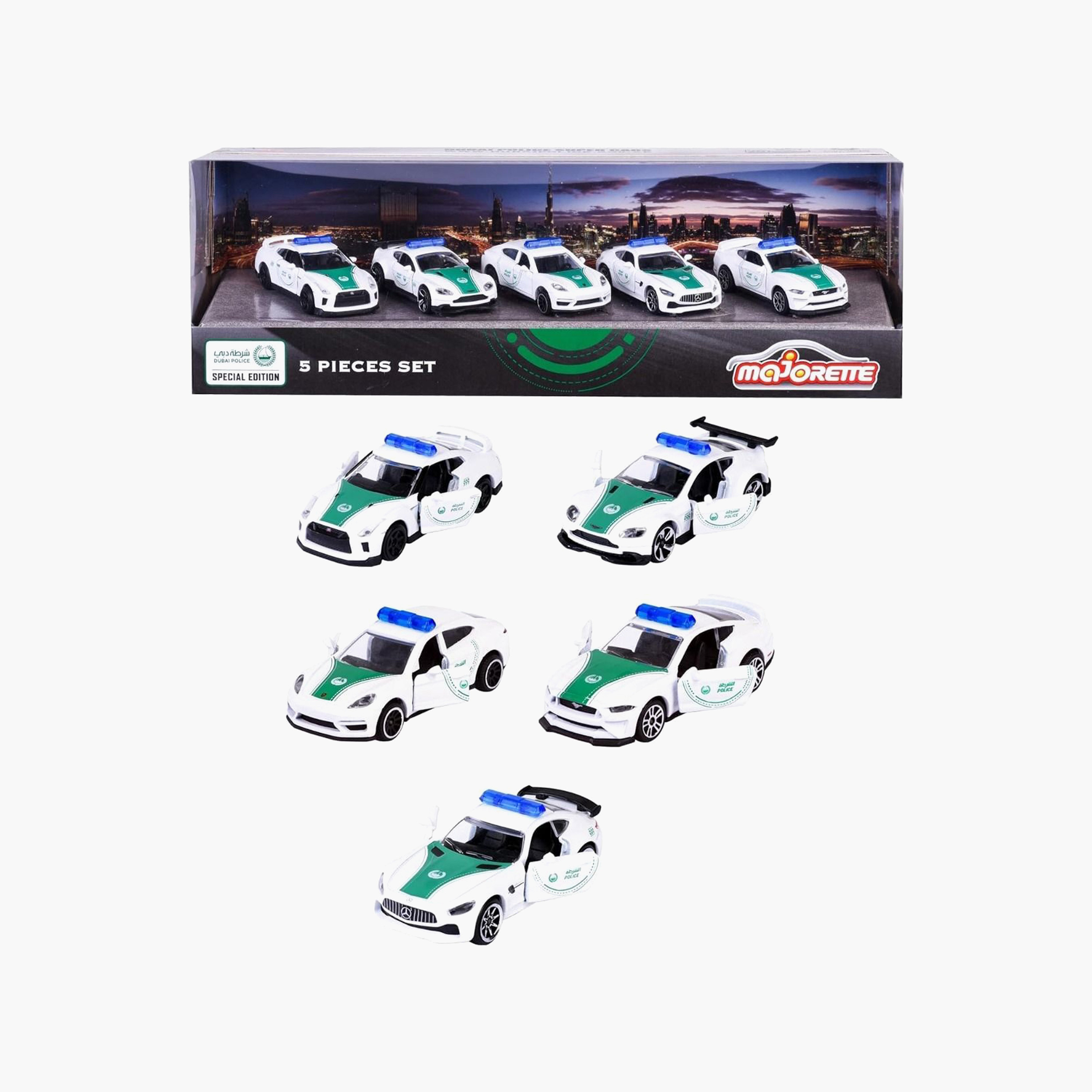مجموعة سيارات شرطة دبي 5 قطع من ماجوريت-toys-playvehicles-diecastcars-image-1