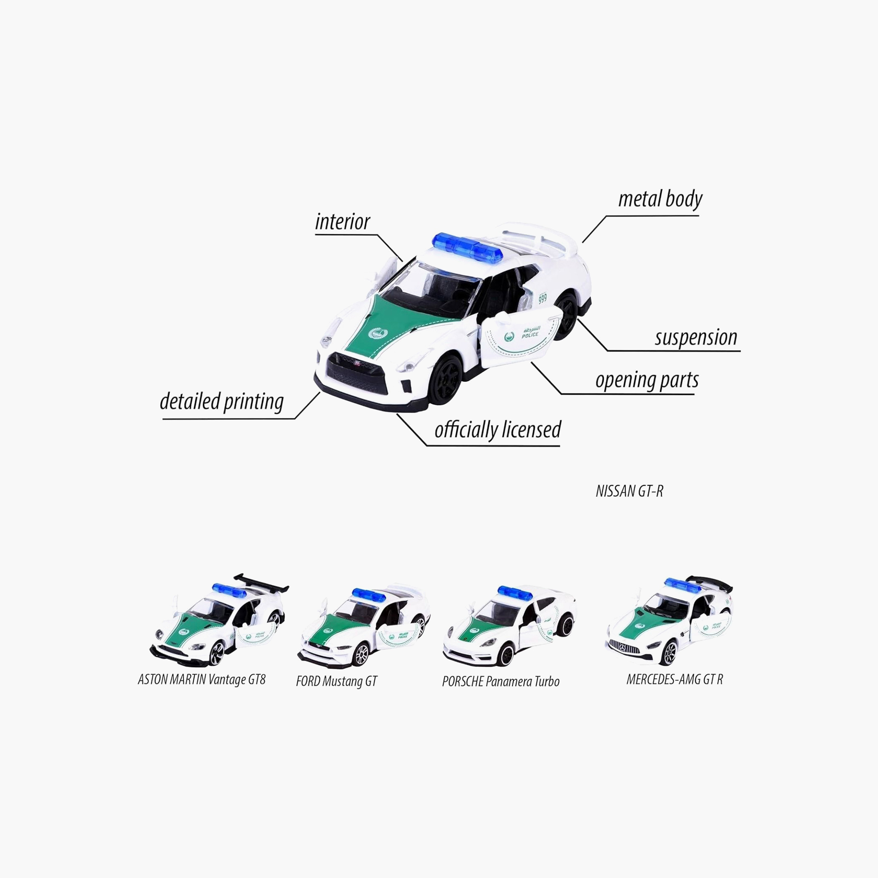 مجموعة سيارات شرطة دبي 5 قطع من ماجوريت-toys-playvehicles-diecastcars-image-2