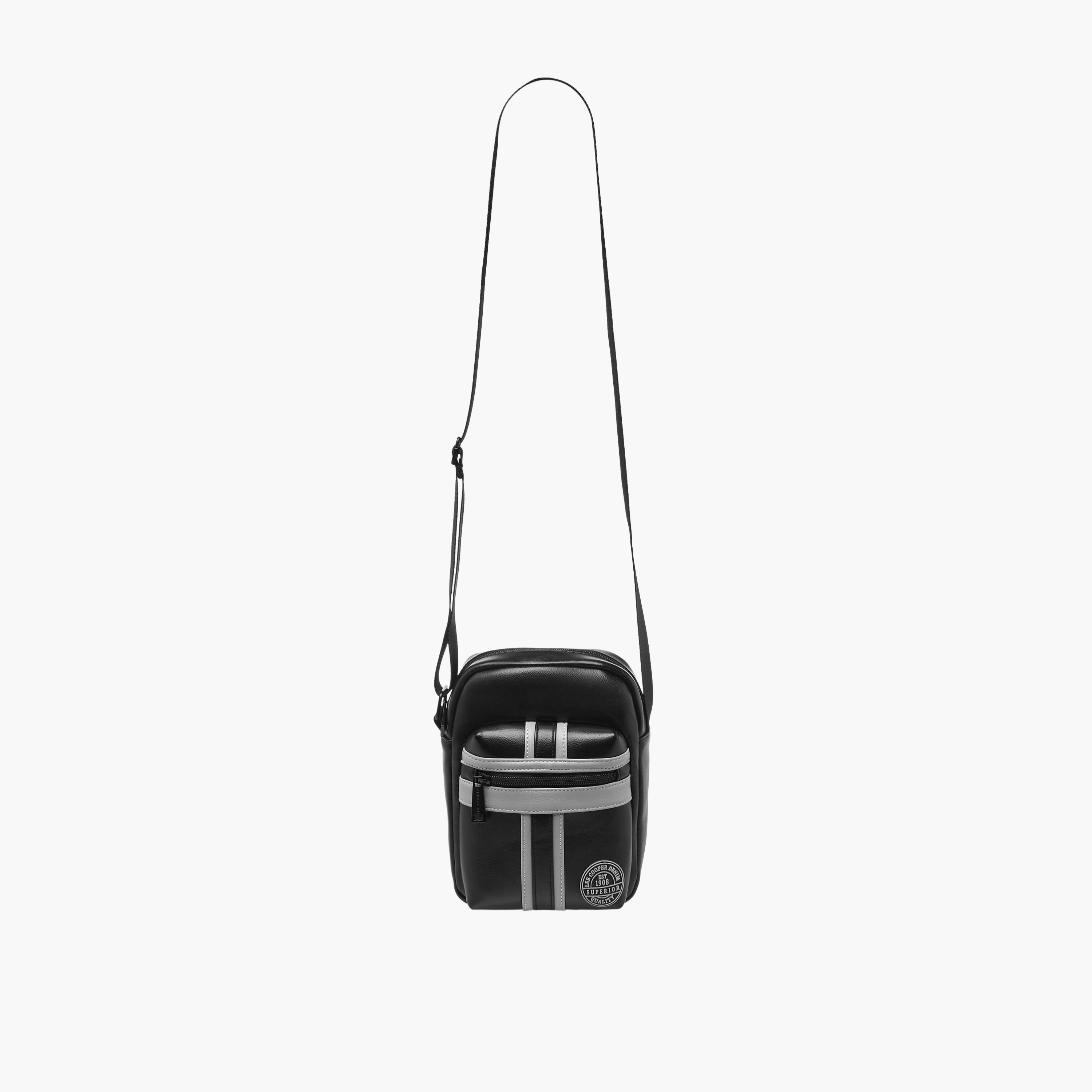 Lee Cooper Panelled Crossbody Bag with Zip Closure-men-bags-image-3