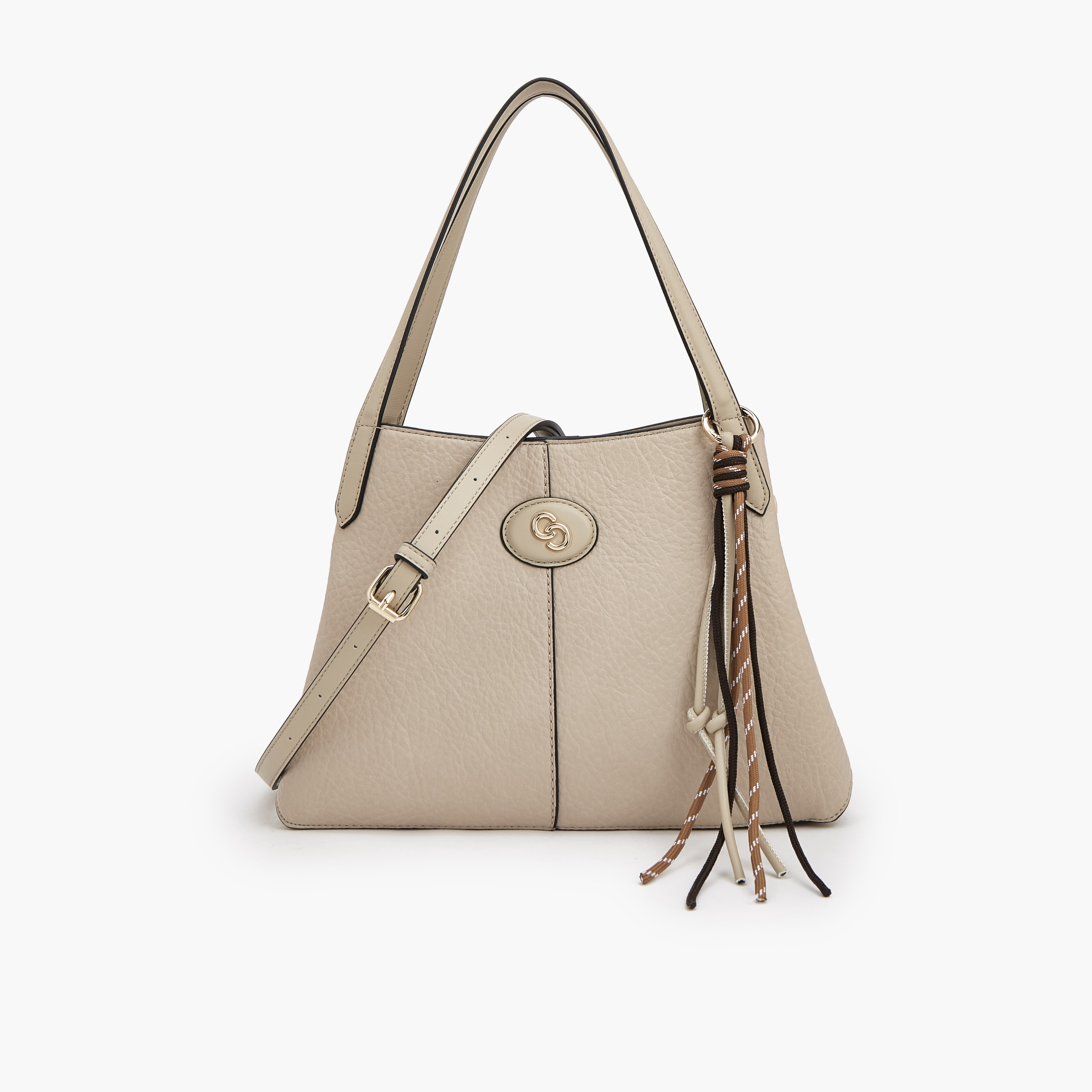 Celeste Textured Shoulder Bag with Detachable Strap-women-bagsandwallets-handbags-image-1