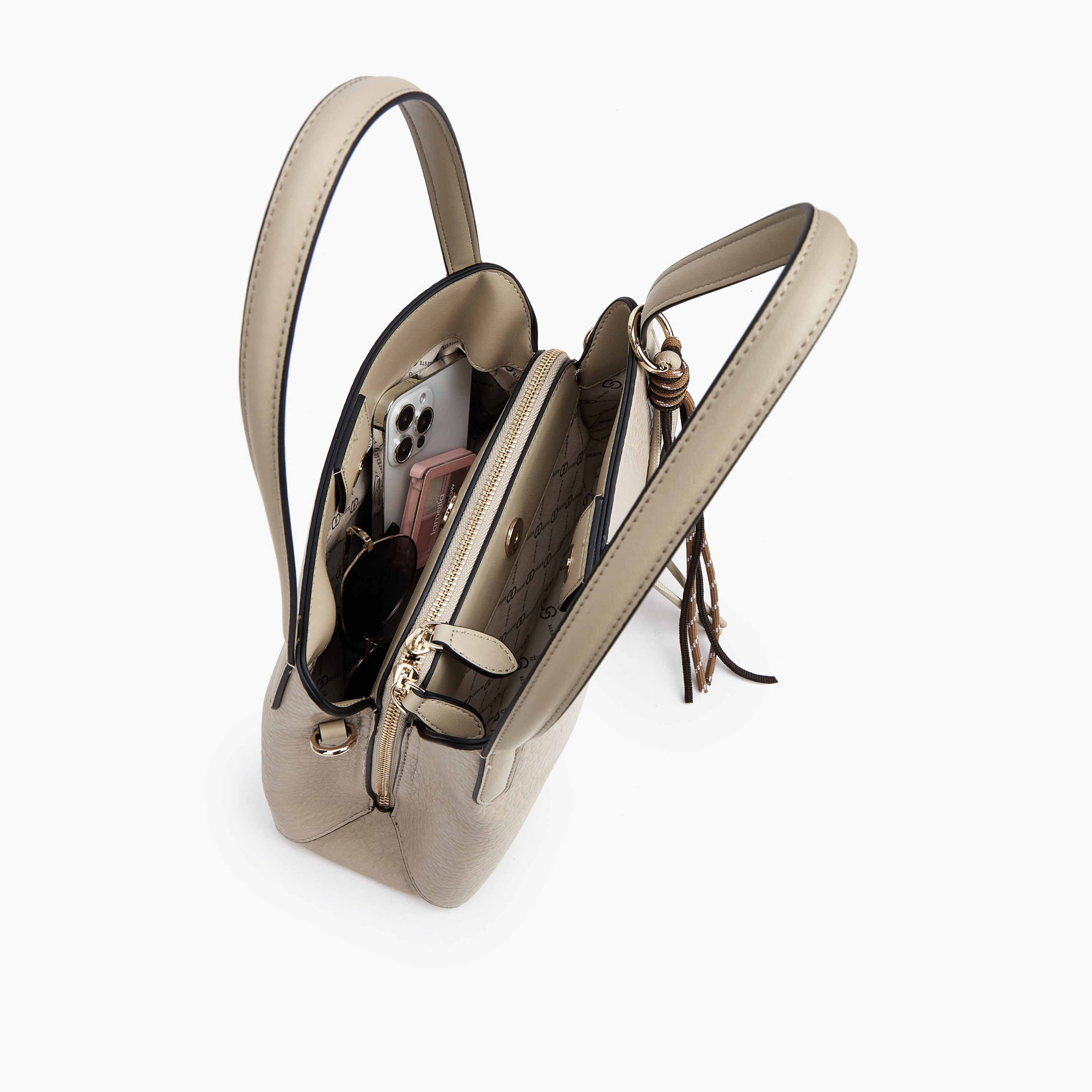 Celeste Textured Shoulder Bag with Detachable Strap-women-bagsandwallets-handbags-image-8