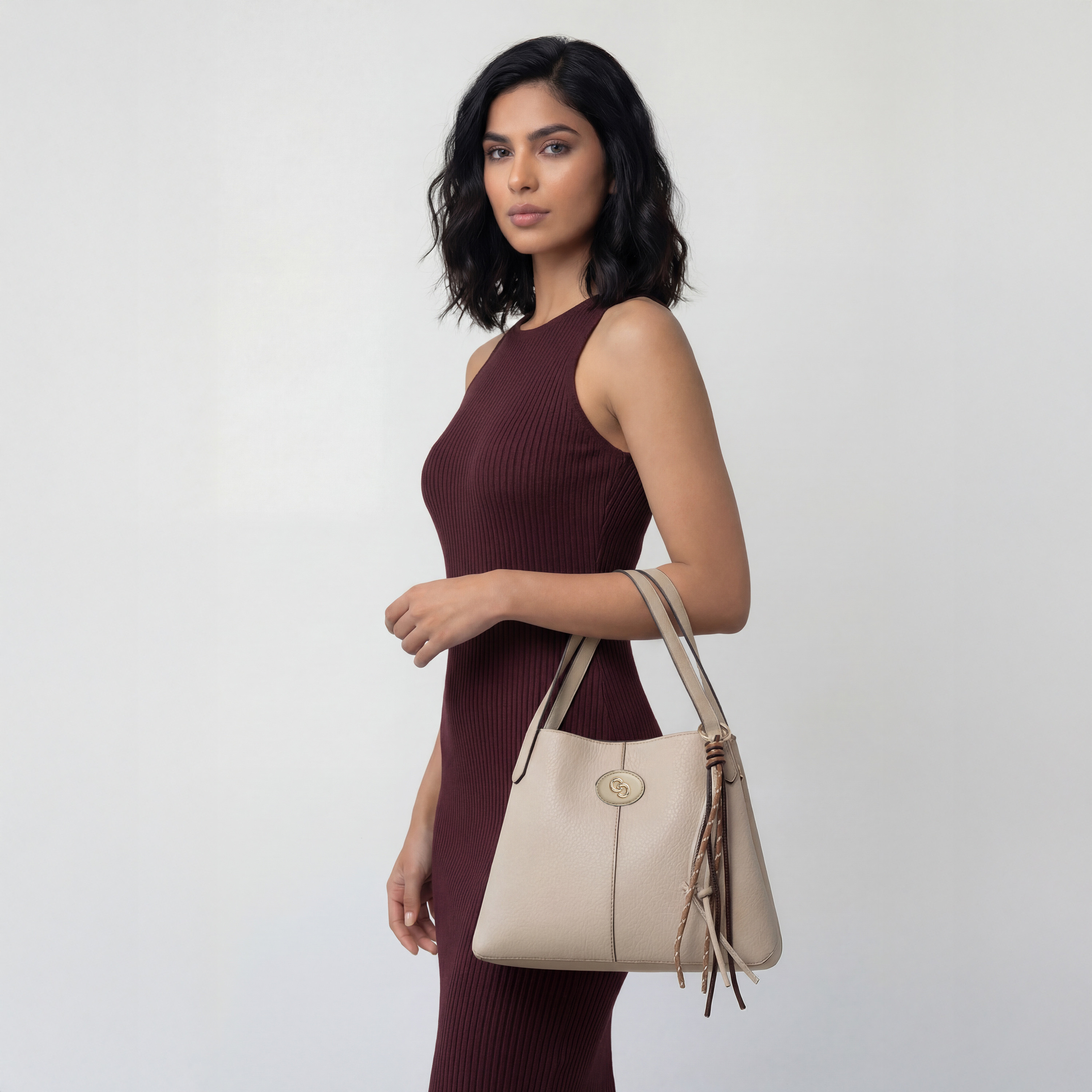 Celeste Textured Shoulder Bag with Detachable Strap-women-bagsandwallets-handbags-image-2