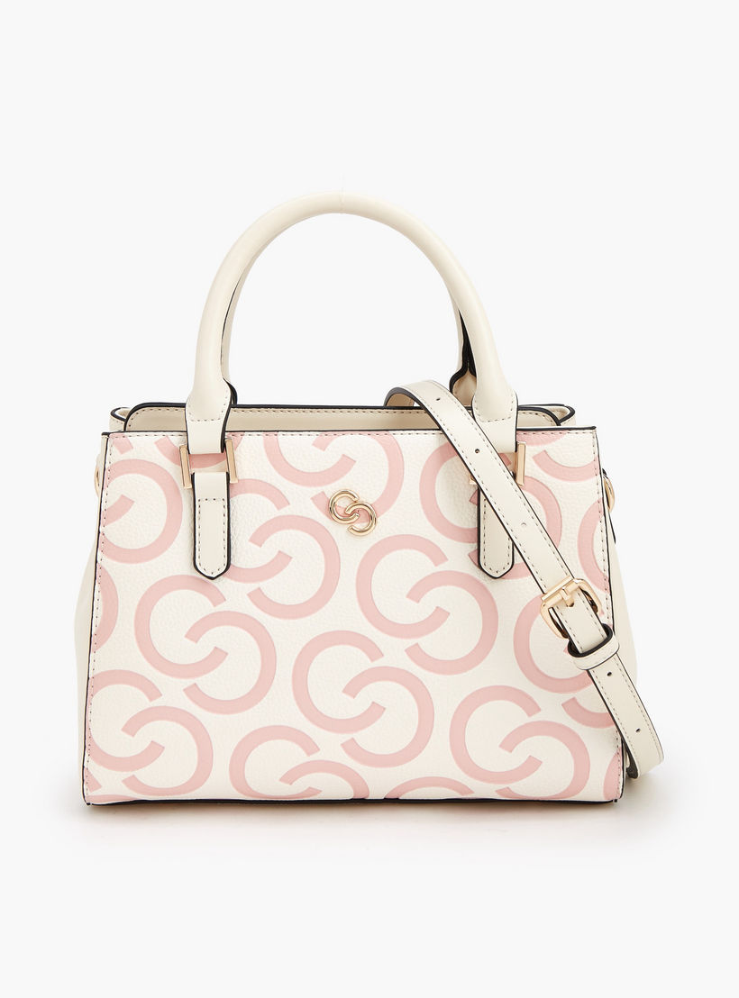 شنطة توتي بنقوش مونوجرام بارزة بحزام قابل للتعديل من سيليست-women-bagsandwallets-handbags-image-1