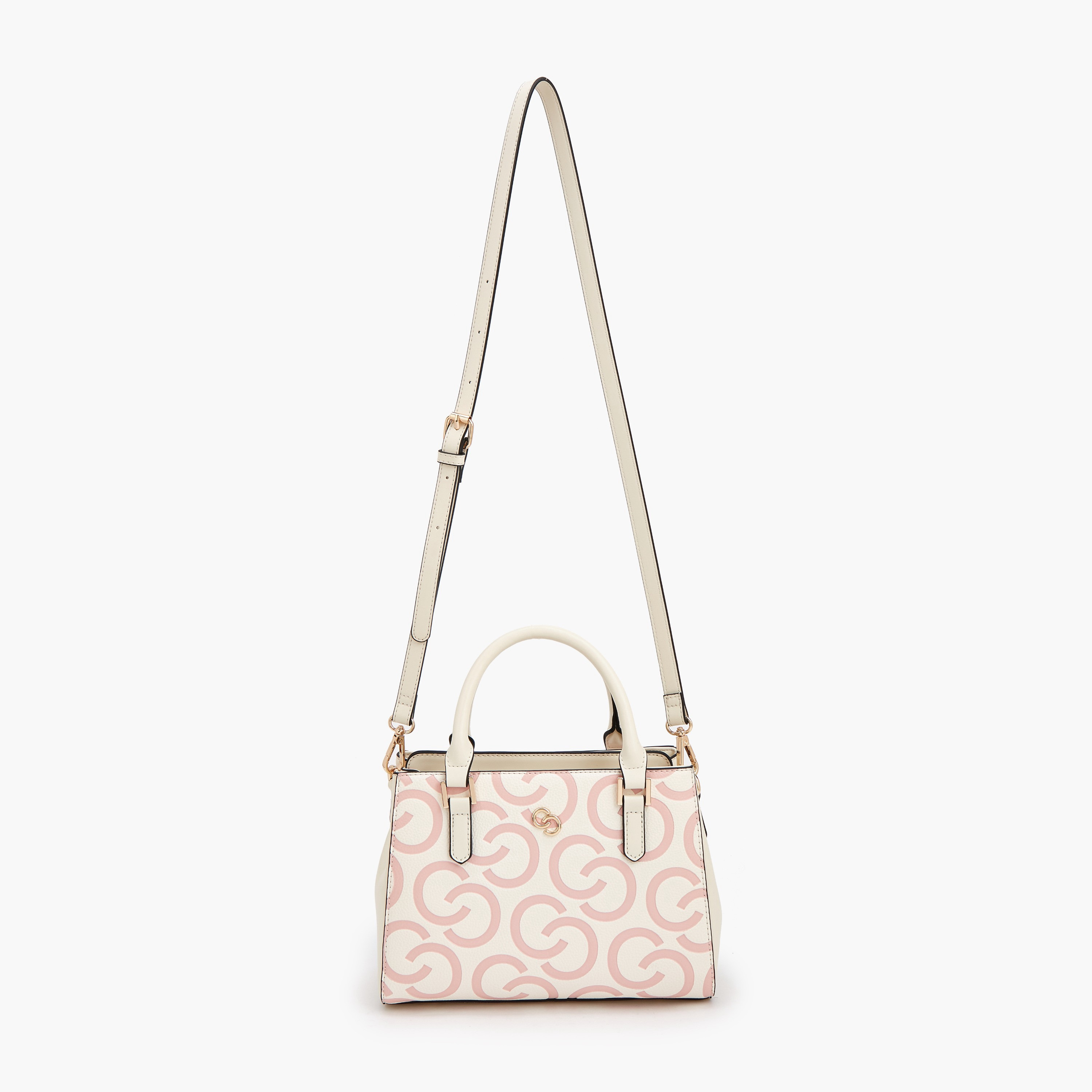 شنطة توتي بنقوش مونوجرام بارزة بحزام قابل للتعديل من سيليست-women-bagsandwallets-handbags-image-2