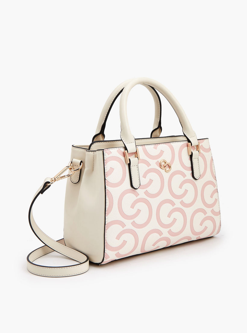 شنطة توتي بنقوش مونوجرام بارزة بحزام قابل للتعديل من سيليست-women-bagsandwallets-handbags-image-3