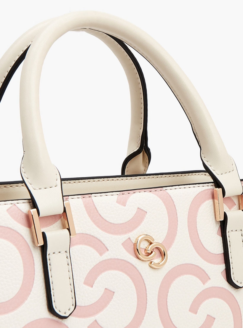 شنطة توتي بنقوش مونوجرام بارزة بحزام قابل للتعديل من سيليست-women-bagsandwallets-handbags-image-4