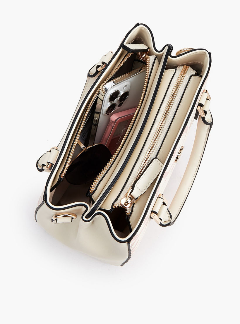 شنطة توتي بنقوش مونوجرام بارزة بحزام قابل للتعديل من سيليست-women-bagsandwallets-handbags-image-7