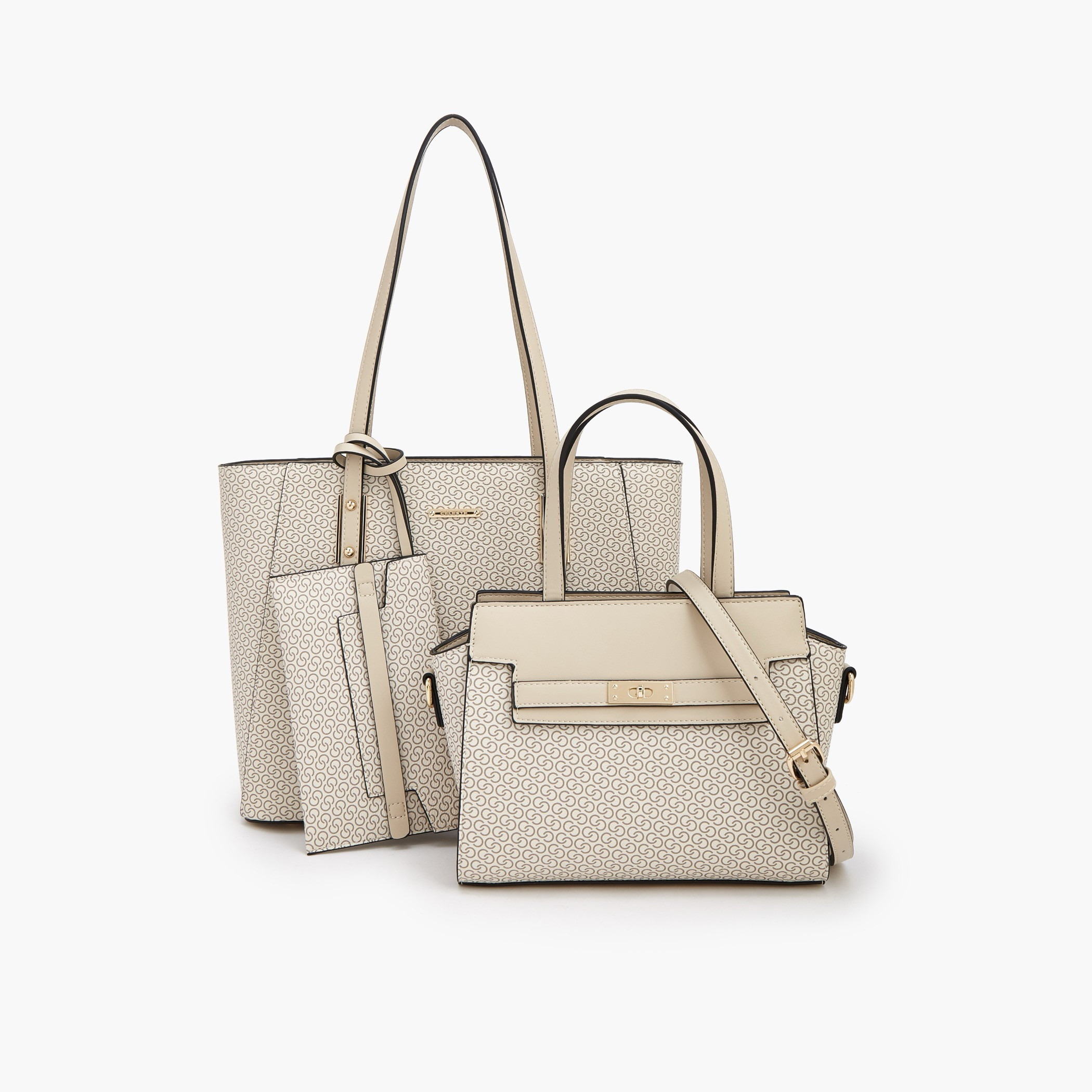 Celeste Monogram Print Tote Bag with Shoulder Bag and Pouch-women-bagsandwallets-handbags-image-1