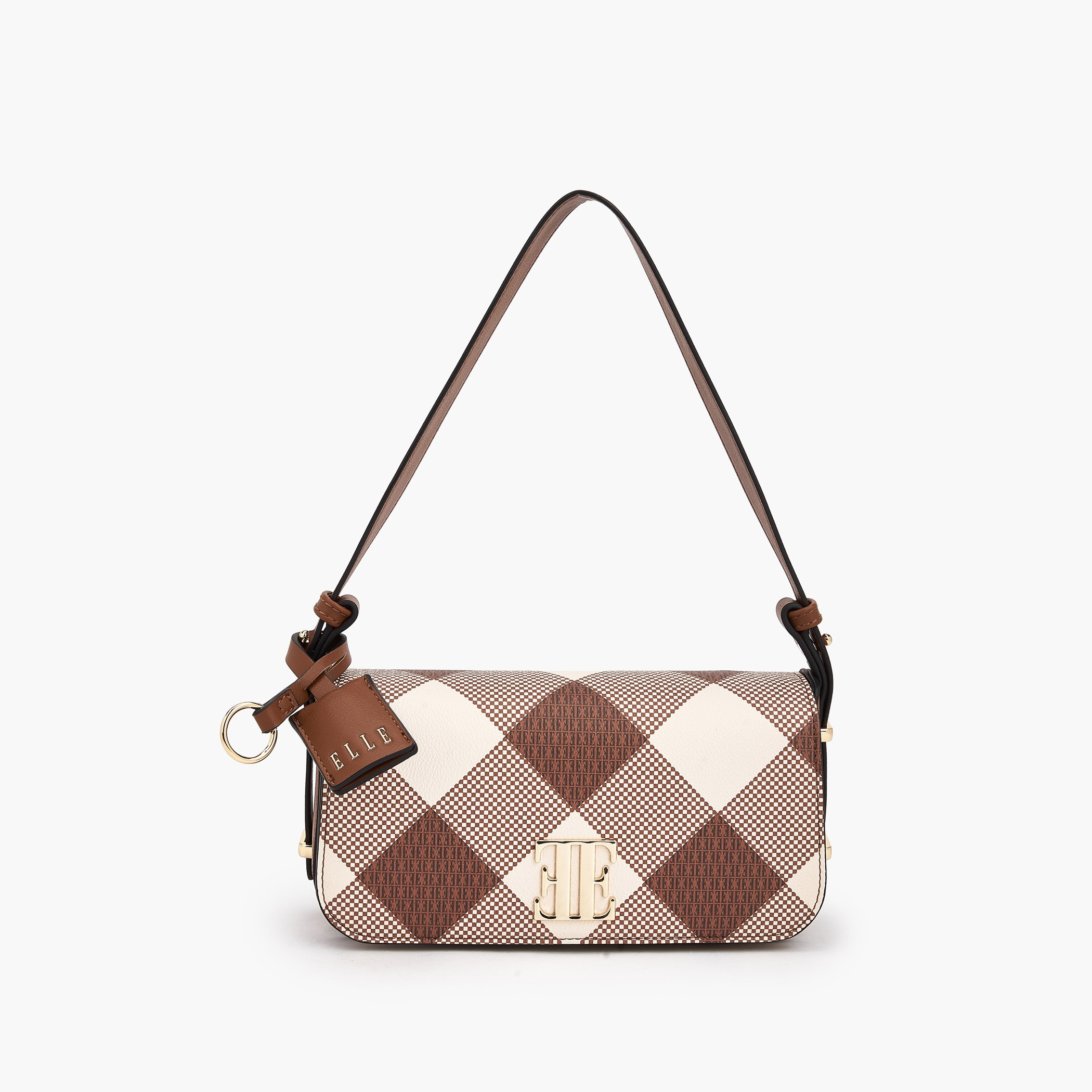 شنطة كتف كاروهات بطية إغلاق من إيل-women-bagsandwallets-handbags-image-1