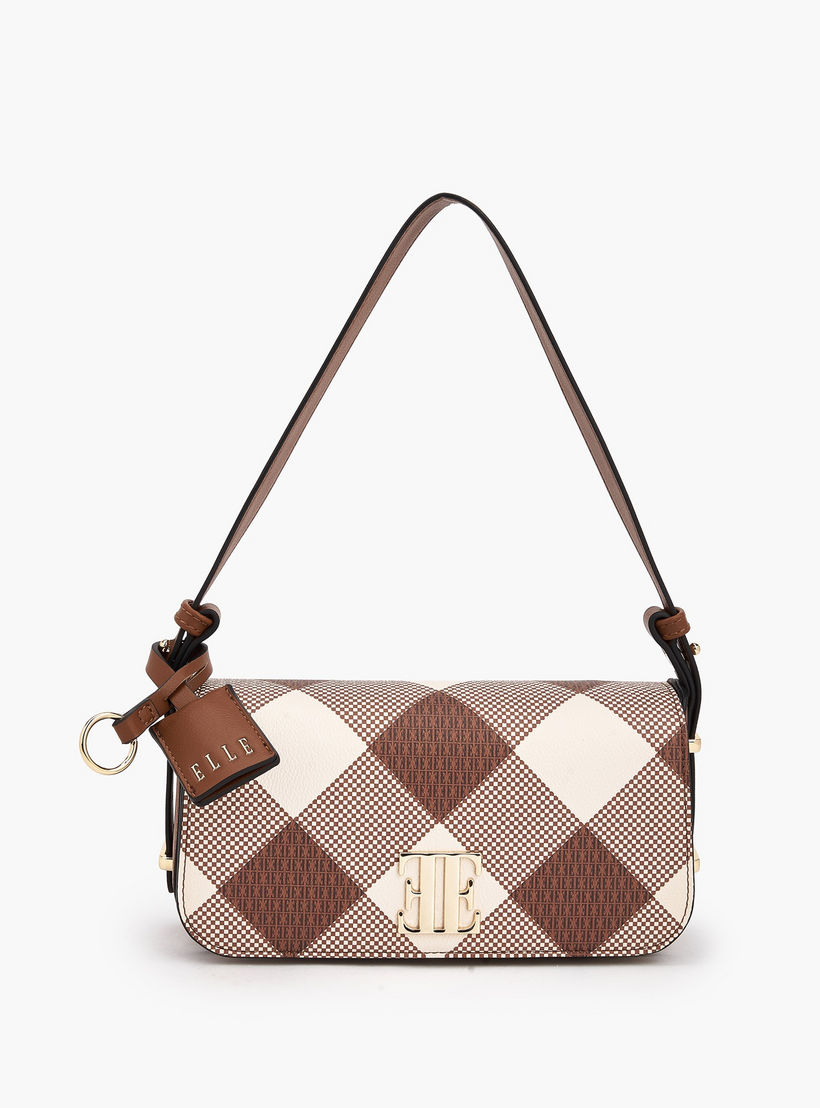 شنطة كتف كاروهات بطية إغلاق من إيل-women-bagsandwallets-handbags-image-1