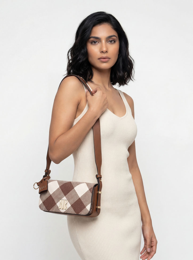 شنطة كتف كاروهات بطية إغلاق من إيل-women-bagsandwallets-handbags-image-2