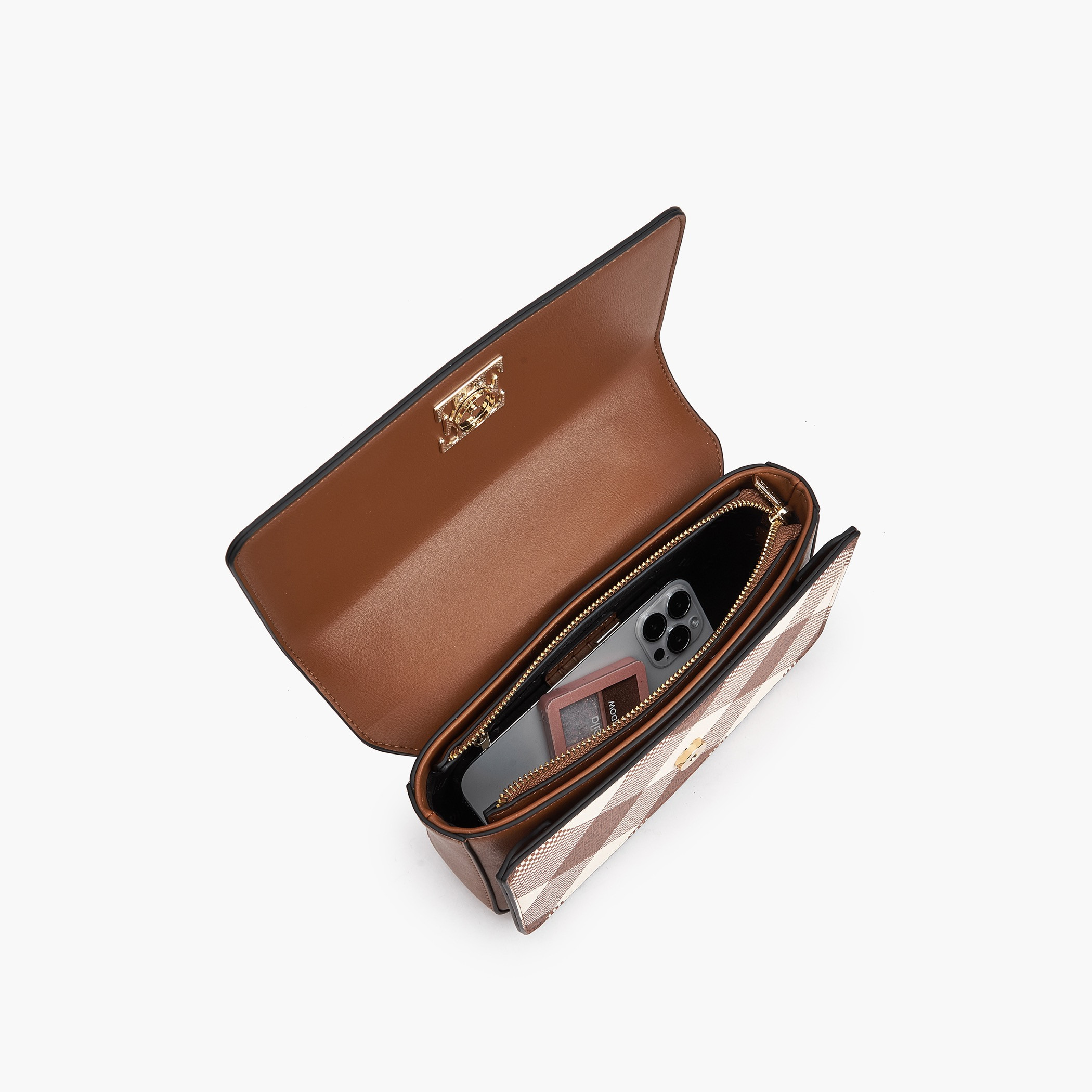 شنطة ساتشل بطبعات مونوجرام مع حزام سلسلة من إيل-women-bagsandwallets-handbags-image-7