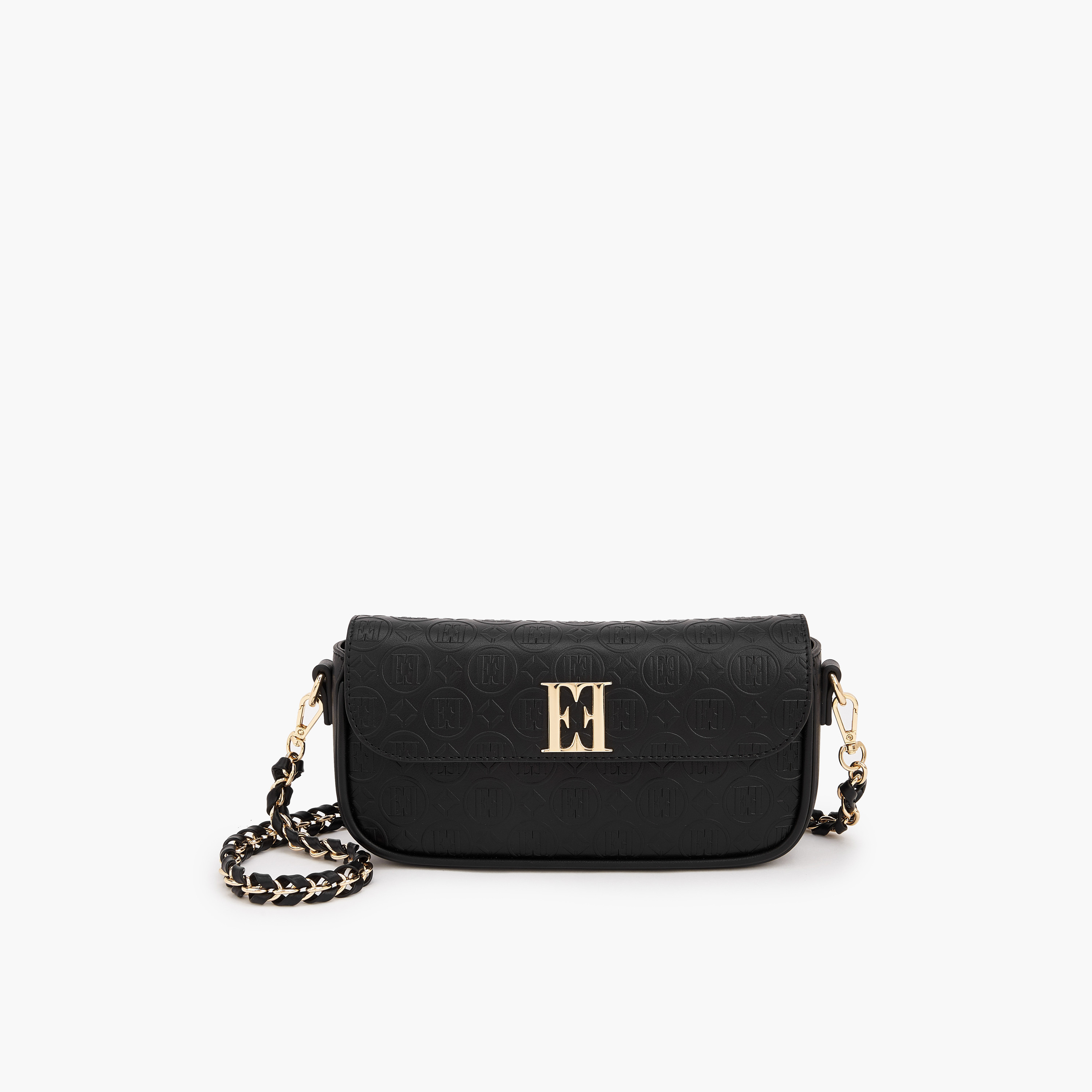 شنطة كروس بودي بحزام سلسلة ونقوش مونوجرام من إيل-women-bagsandwallets-handbags-image-1