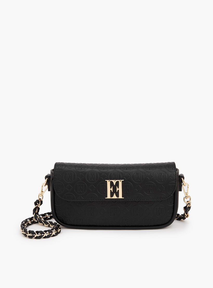 شنطة كروس بودي بحزام سلسلة ونقوش مونوجرام من إيل-women-bagsandwallets-handbags-image-1
