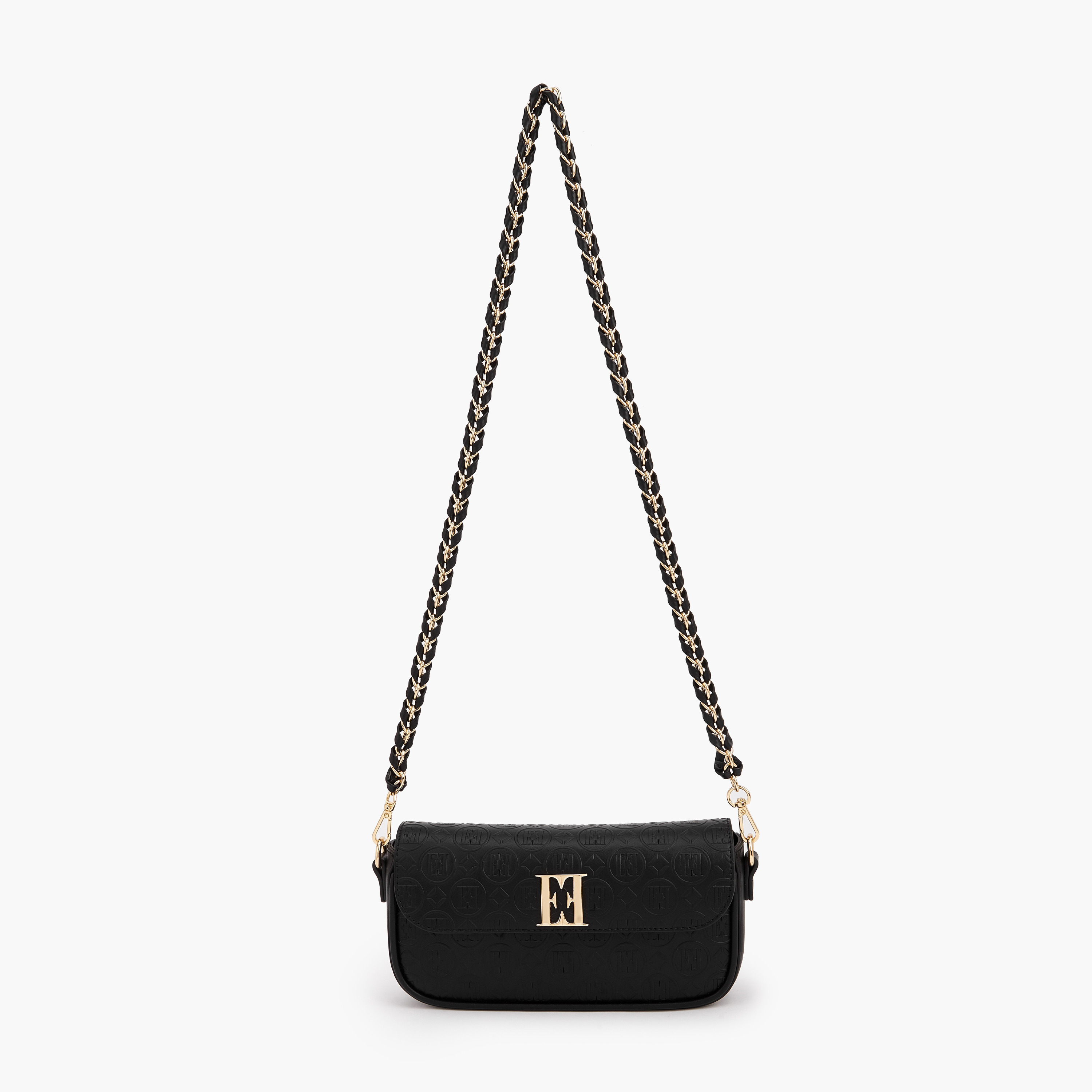 شنطة كروس بودي بحزام سلسلة ونقوش مونوجرام من إيل-women-bagsandwallets-handbags-image-2