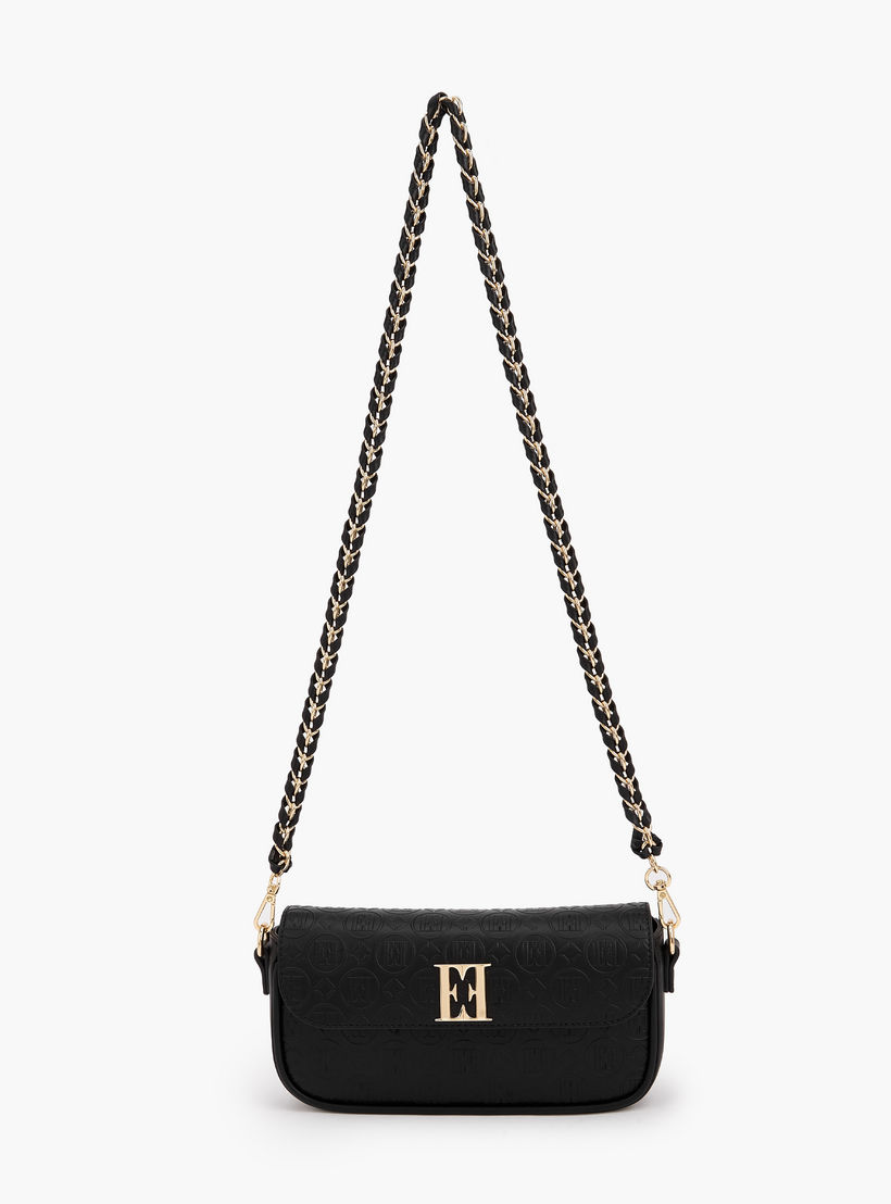 شنطة كروس بودي بحزام سلسلة ونقوش مونوجرام من إيل-women-bagsandwallets-handbags-image-2