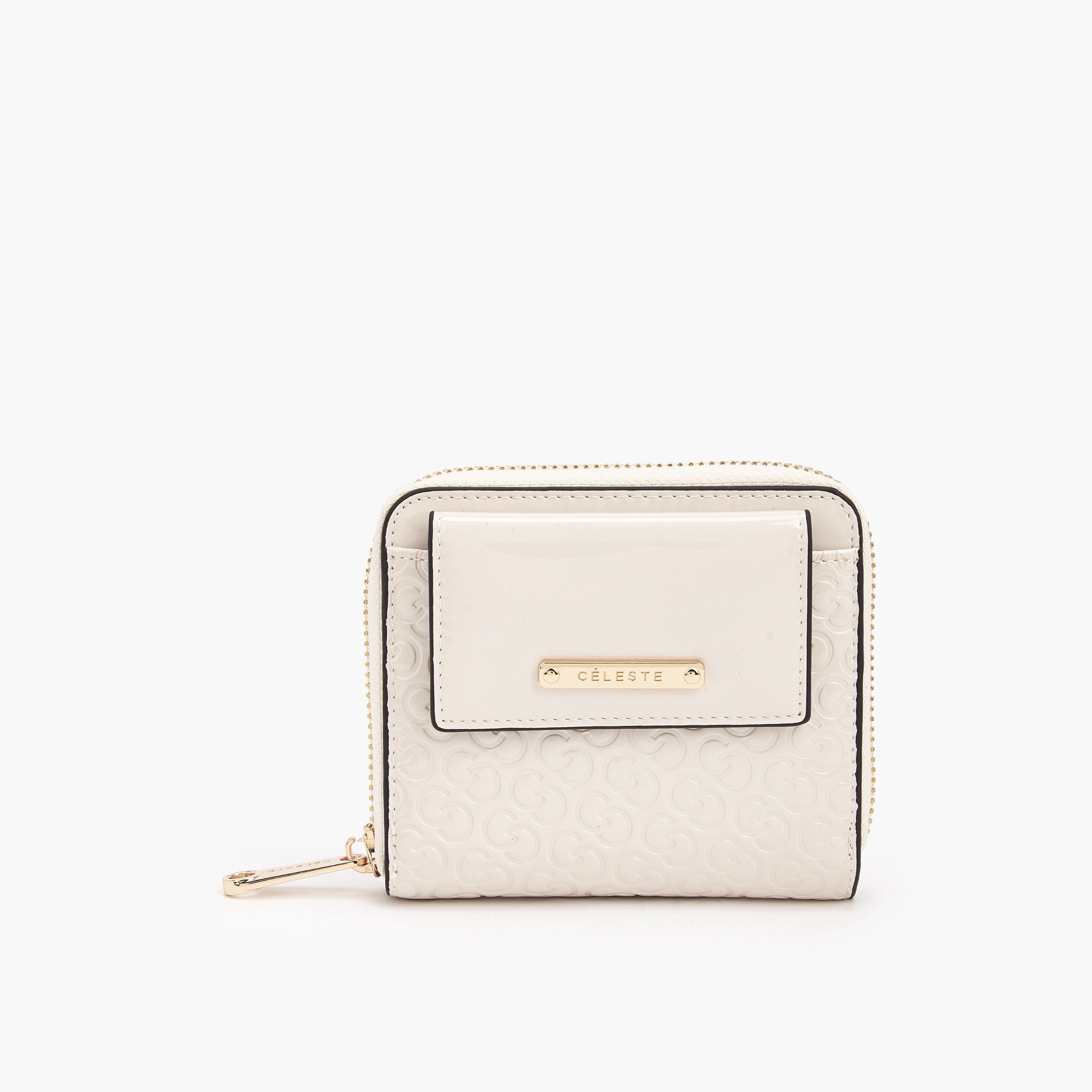 محفظة بنقوش مونوجرام وسحاب إغلاق من سيليست-women-bagsandwallets-wallets-image-1