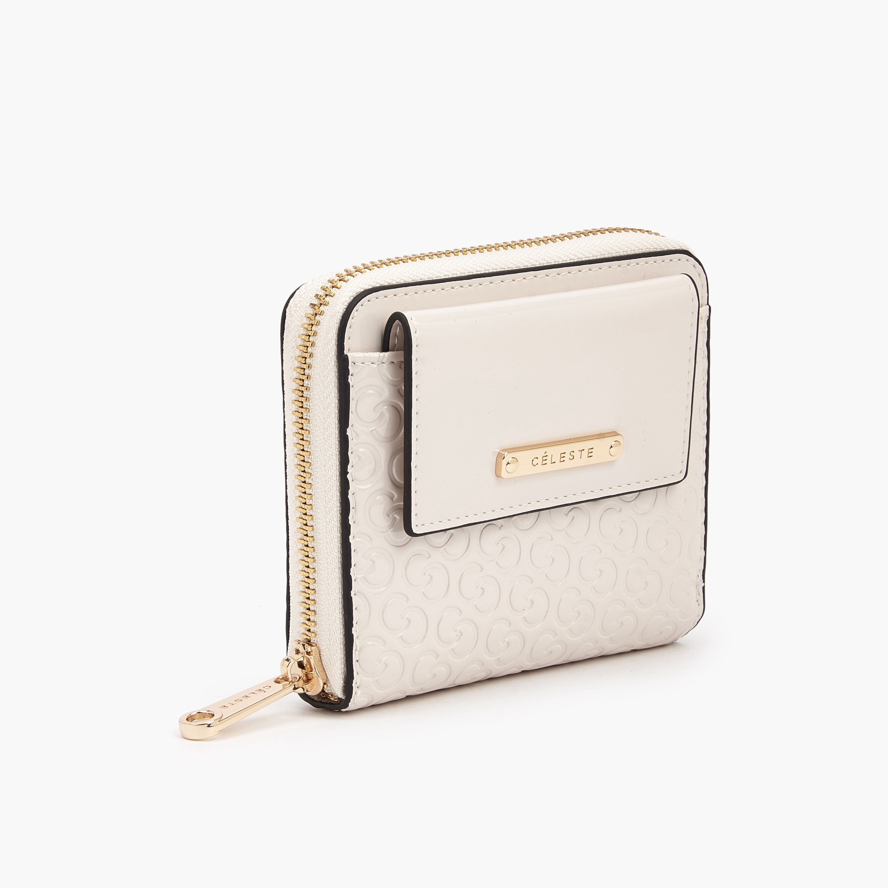 محفظة بنقوش مونوجرام وسحاب إغلاق من سيليست-women-bagsandwallets-wallets-image-2