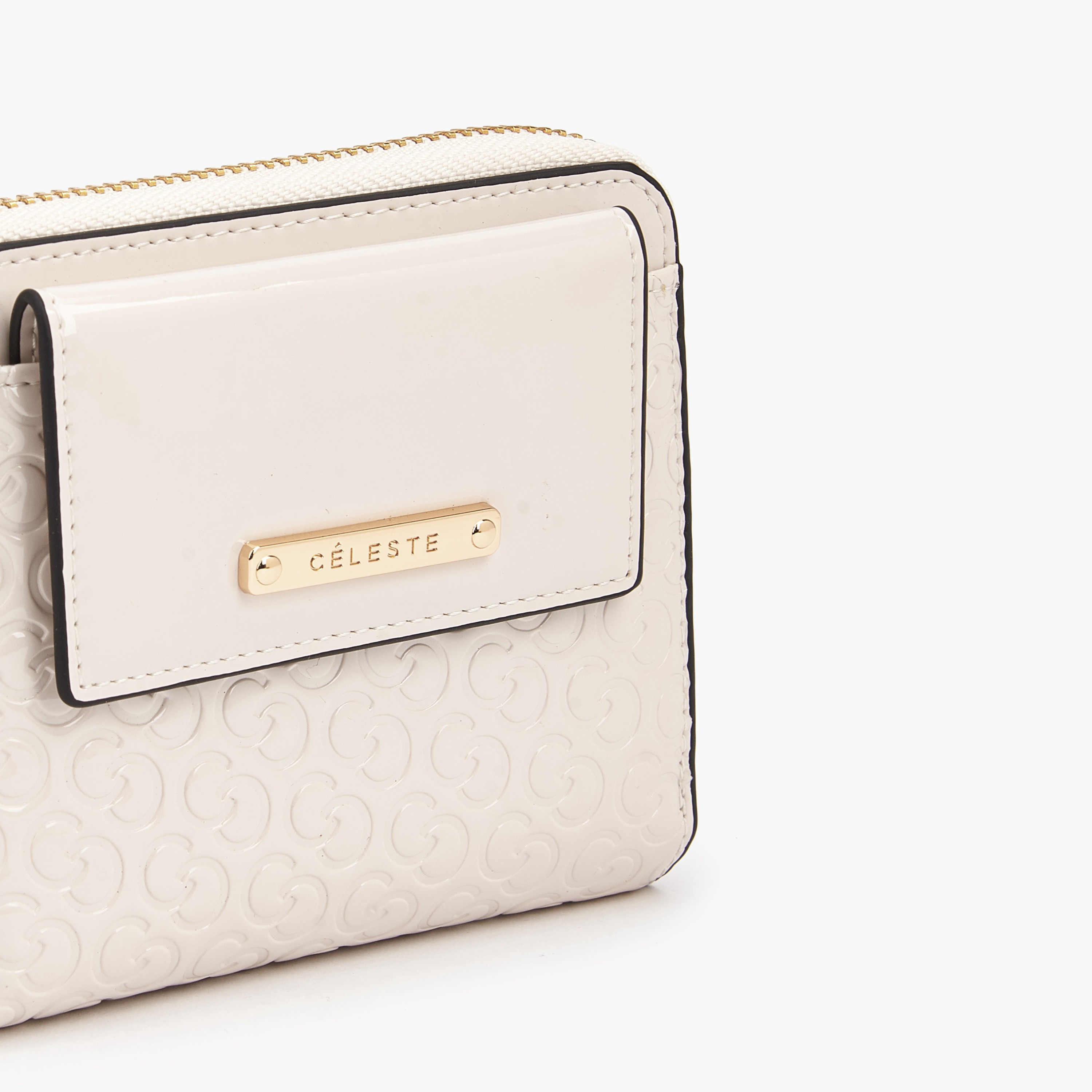 محفظة بنقوش مونوجرام وسحاب إغلاق من سيليست-women-bagsandwallets-wallets-image-3