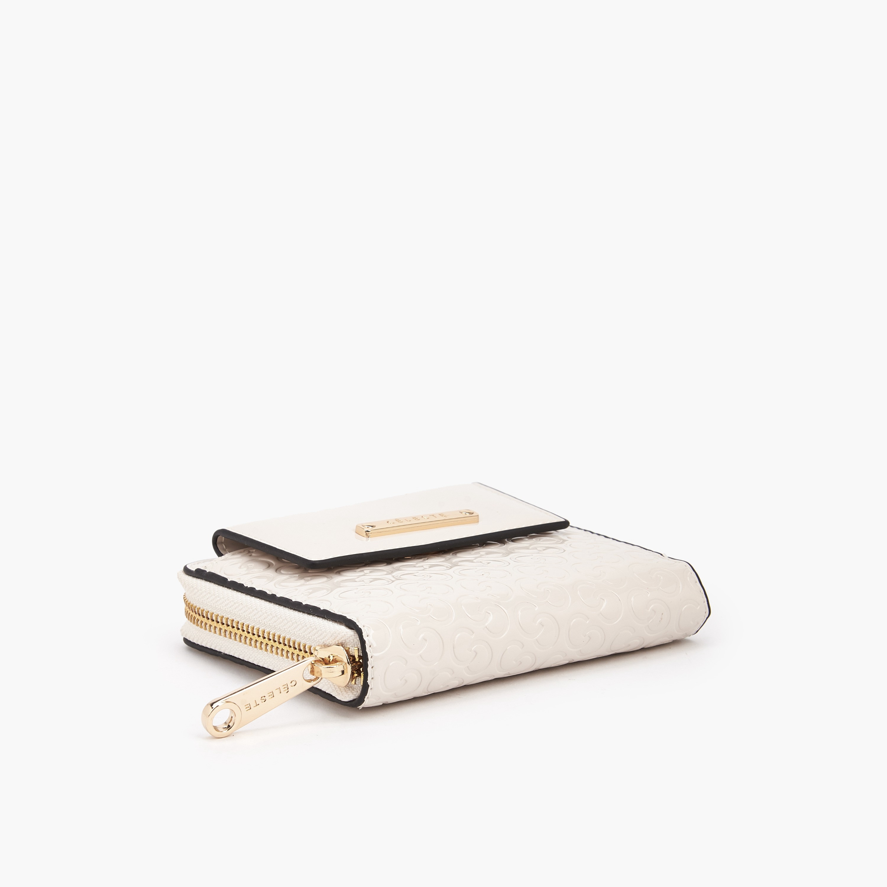 محفظة بنقوش مونوجرام وسحاب إغلاق من سيليست-women-bagsandwallets-wallets-image-5