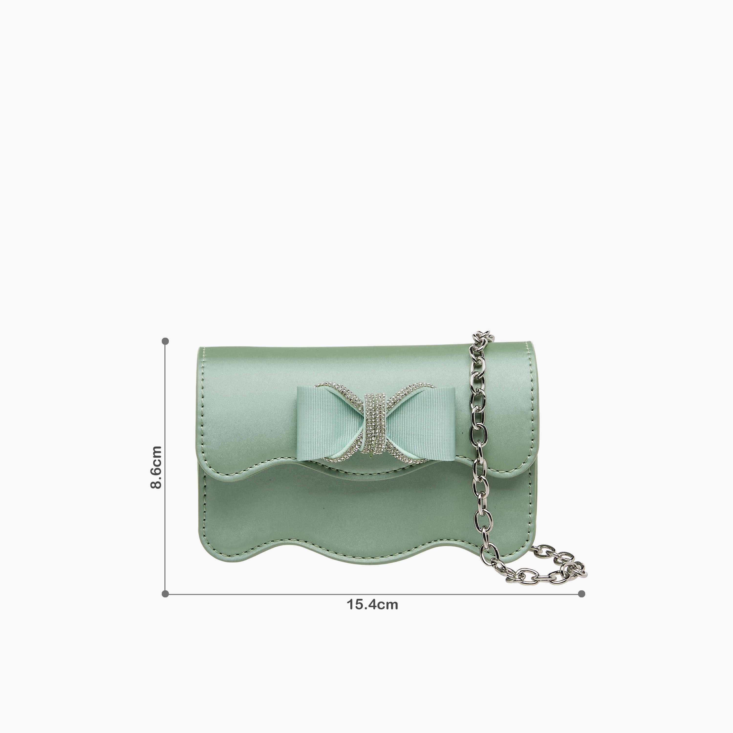 Celeste Scalloped Bow Embellished Crossbody Bag with Chain Strap-girls-accessories-bags-image-2