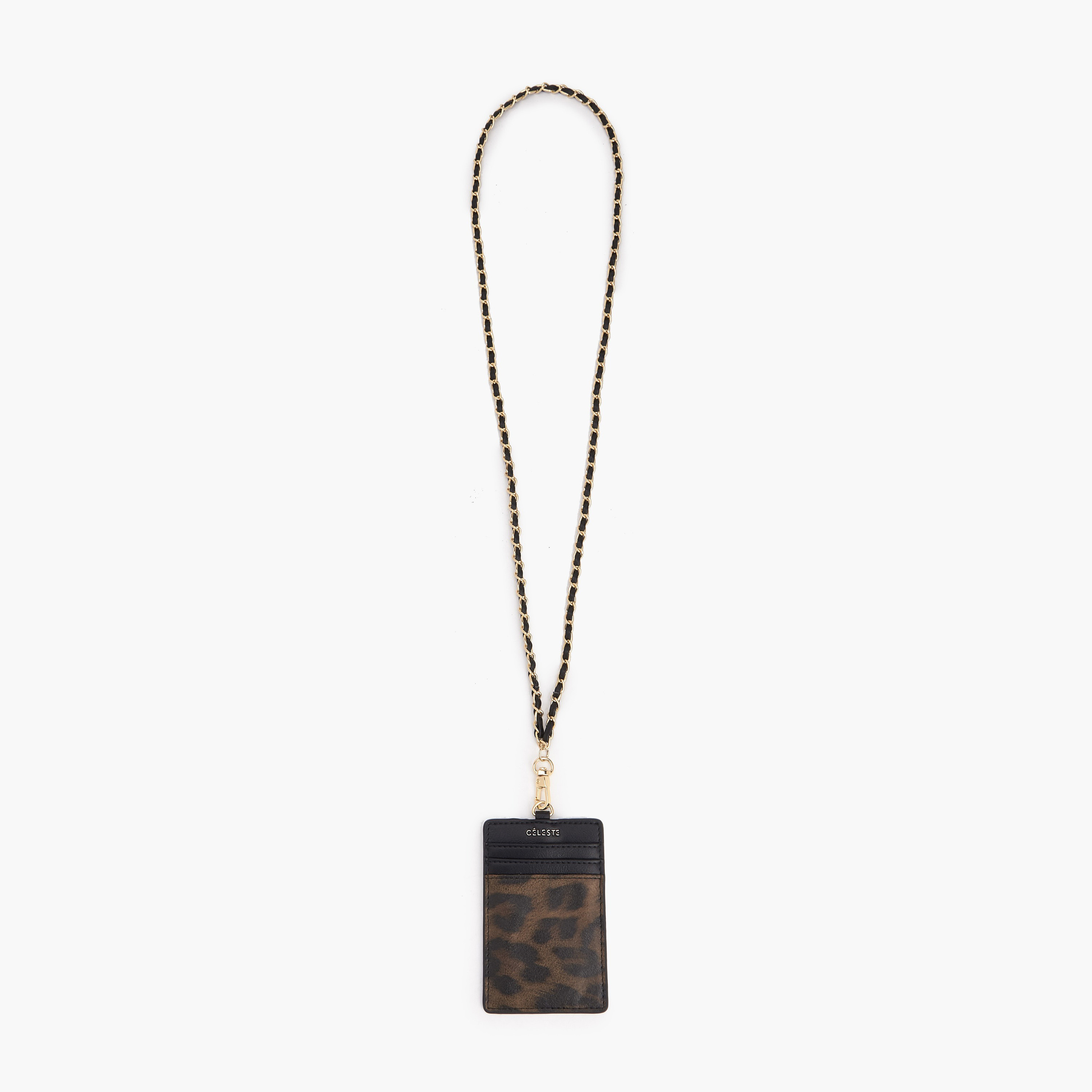 Celeste Animal Print Card Holder with Chain Strap-women-bagsandwallets-wallets-image-2