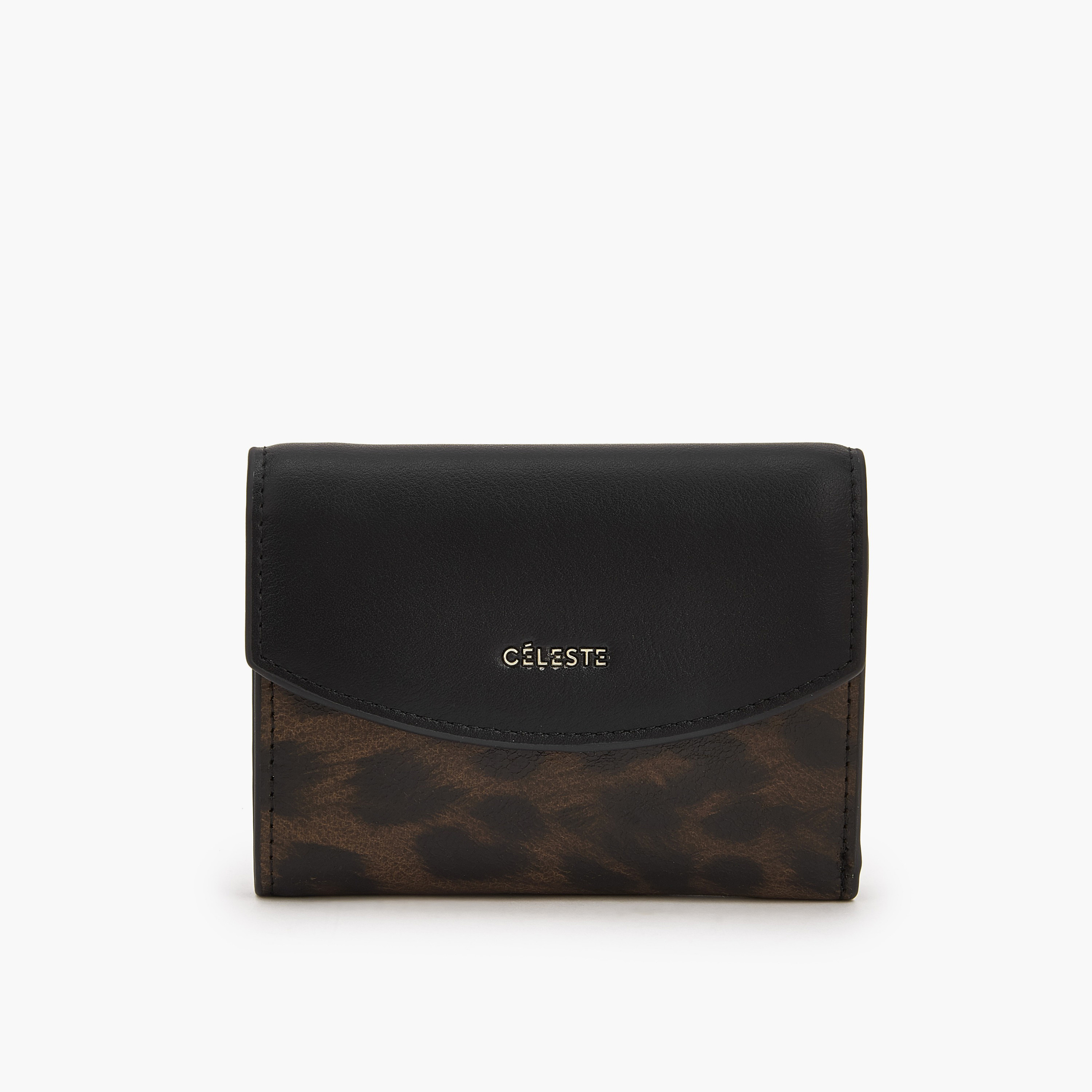 Celeste Animal Print Wallet with Snap Button Closure-women-bagsandwallets-wallets-image-1