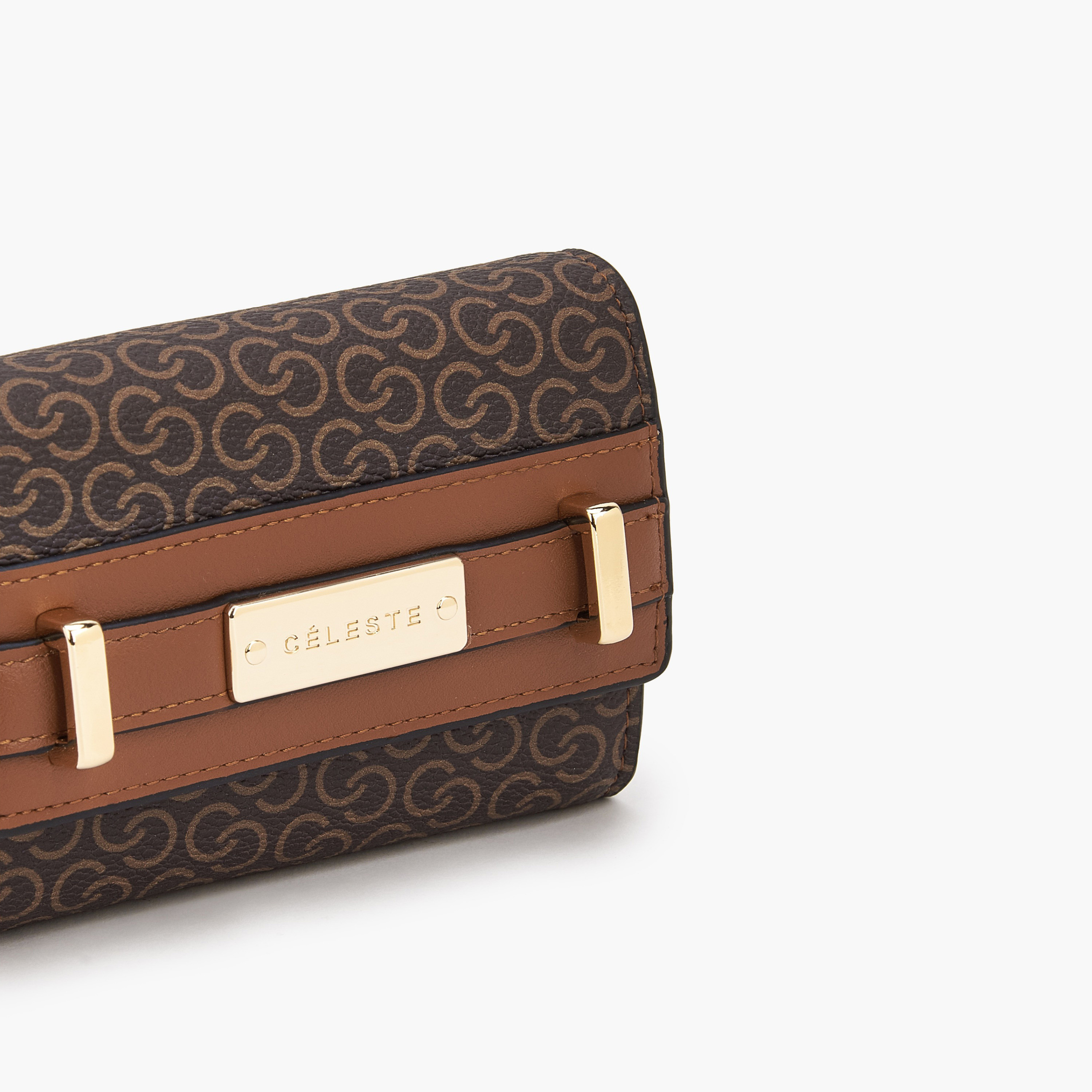 Celeste Monogram Print Wallet with Magnetic Snap Button Closure-women-bagsandwallets-wallets-image-3