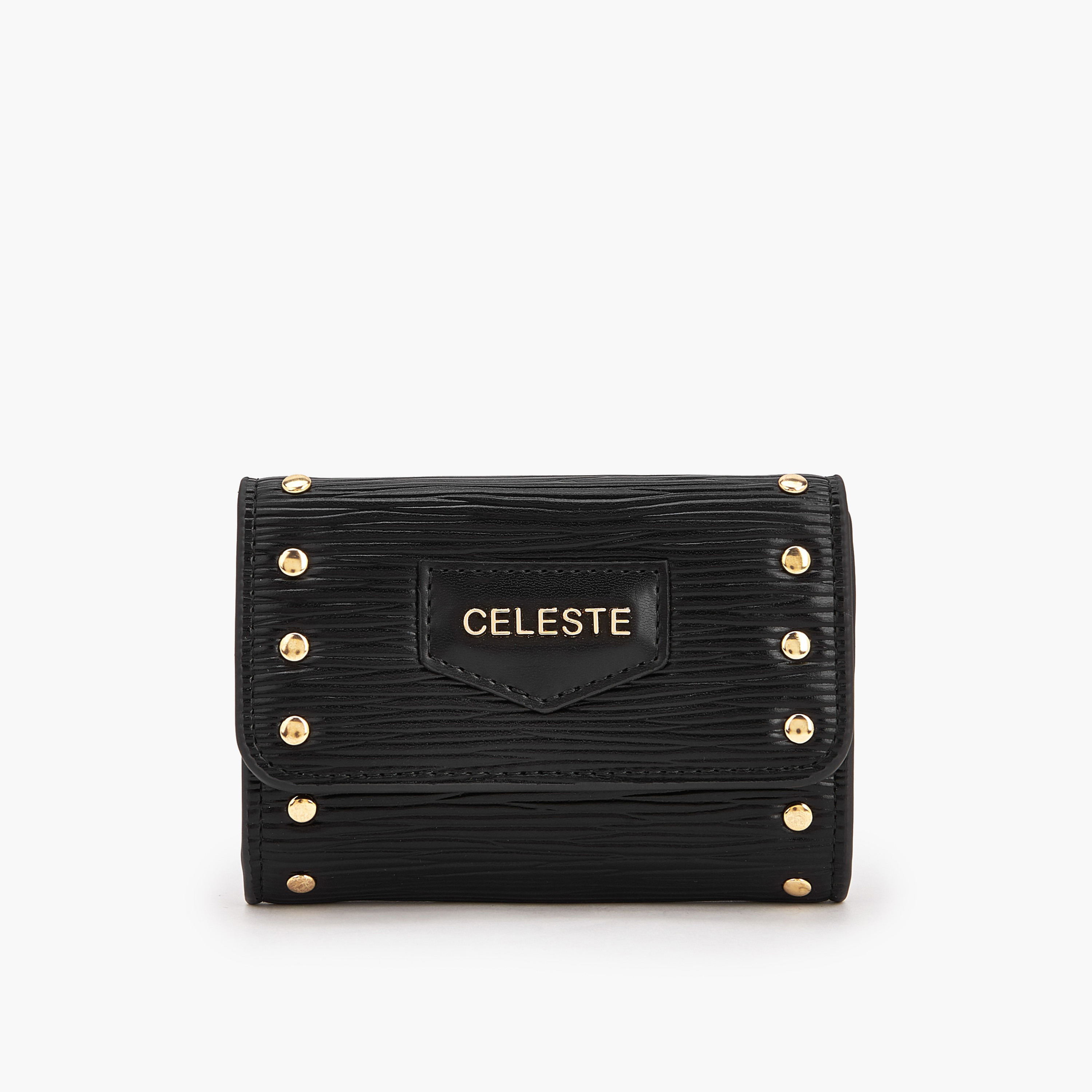 Celeste Stud Embellished Wallet with Button Closure-women-bagsandwallets-wallets-image-1