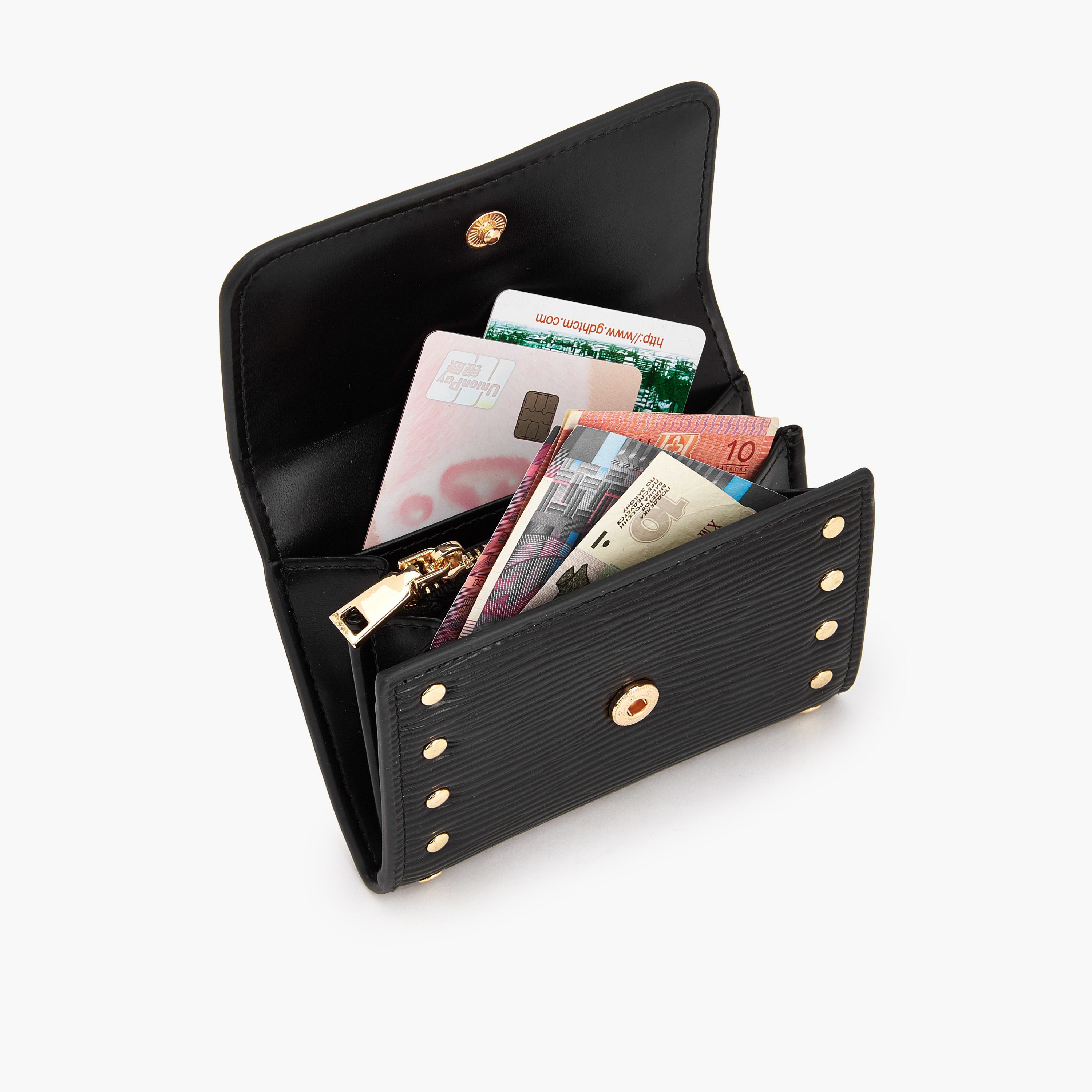 Celeste Stud Embellished Wallet with Button Closure-women-bagsandwallets-wallets-image-7