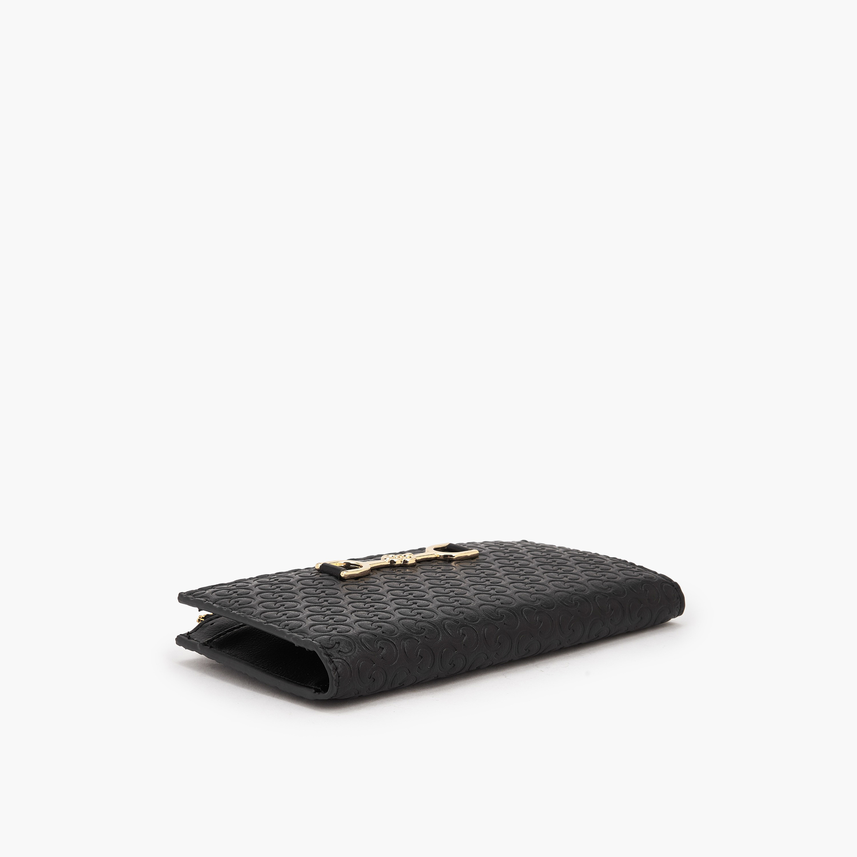 محفظة بنقوش مونوجرام مع زر إغلاق من سيليست-women-bagsandwallets-wallets-image-5