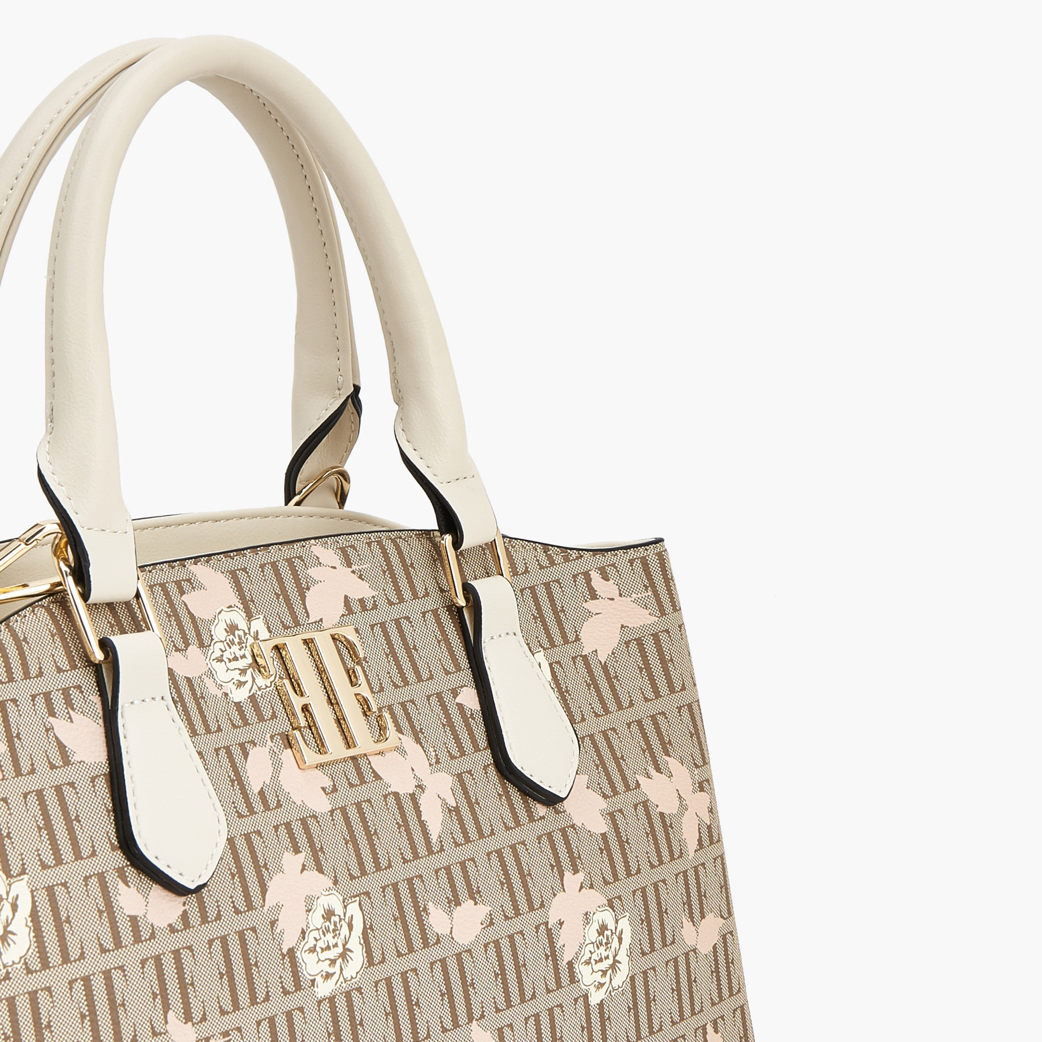 شنطة ساتشل بطبعات مونوجرام وزهور مع حزام قابل للفصل من إيل-women-bagsandwallets-handbags-image-5