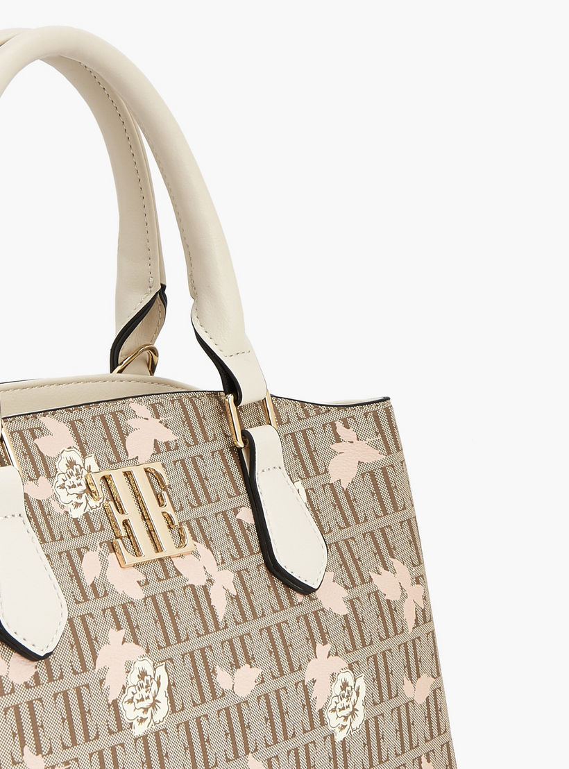 شنطة ساتشل بطبعات مونوجرام وزهور مع حزام قابل للفصل من إيل-women-bagsandwallets-handbags-image-5